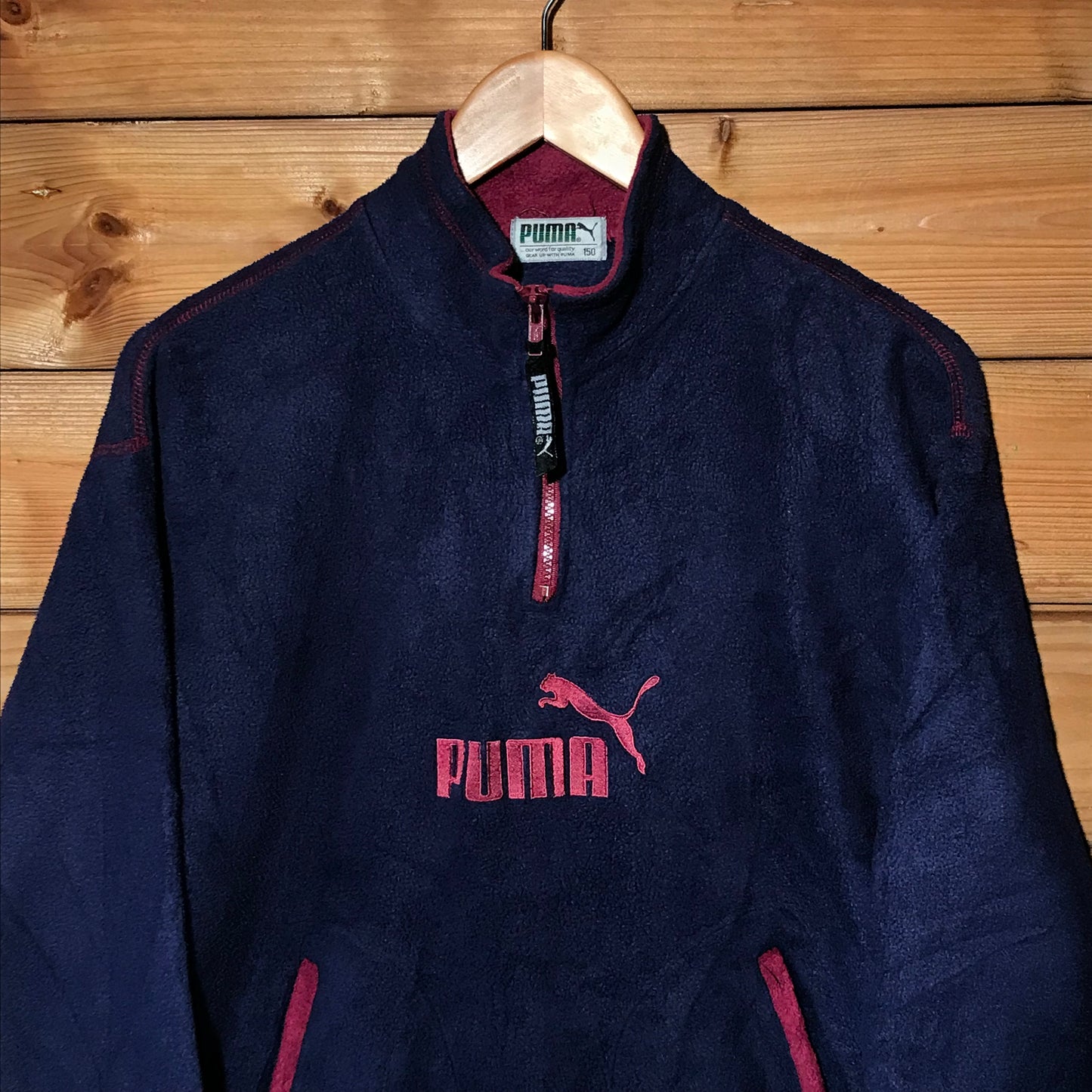 90s Puma Spellout quarter zip fleece sweatshirt