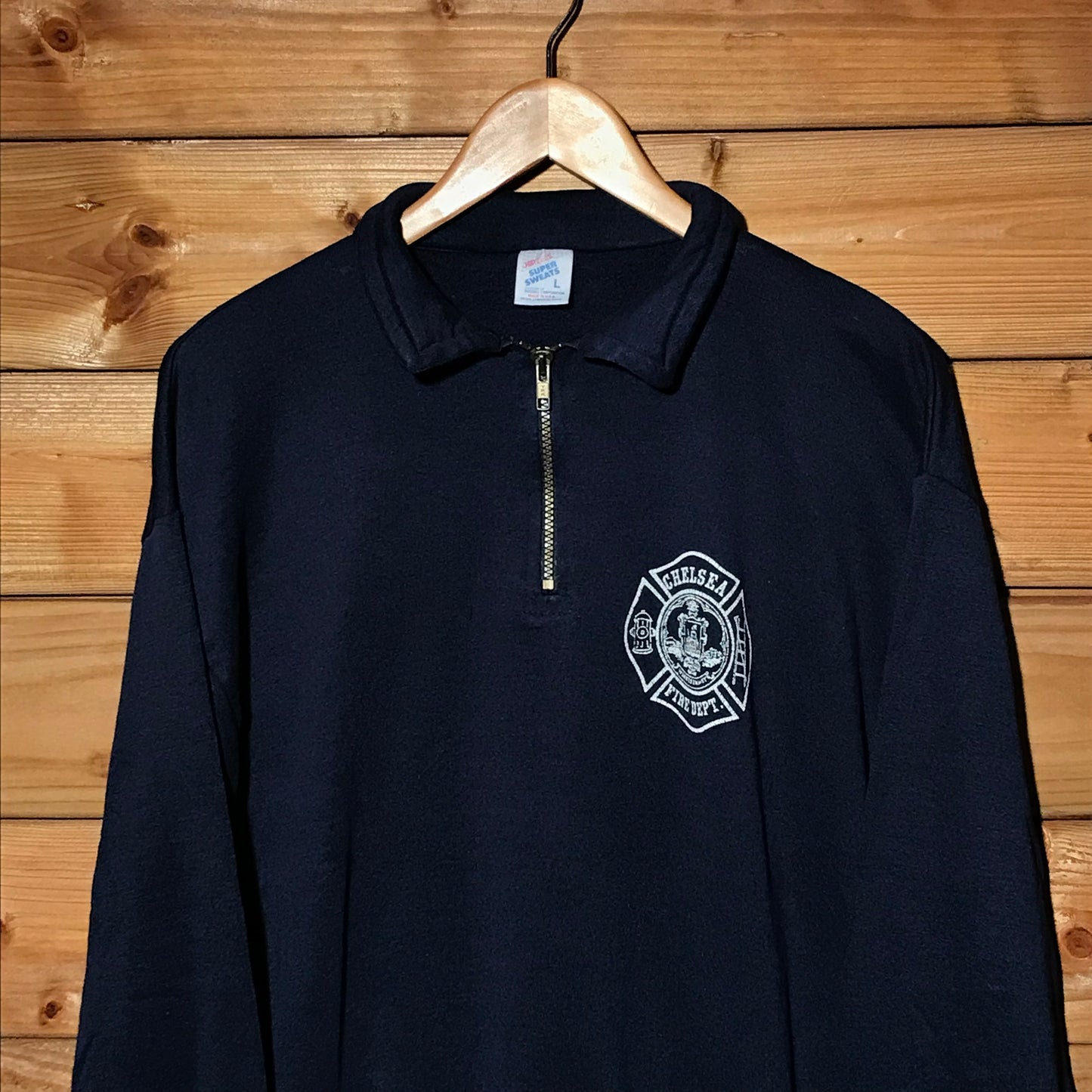 1996 Chelsea Fire Dept quarter zip sweatshirt