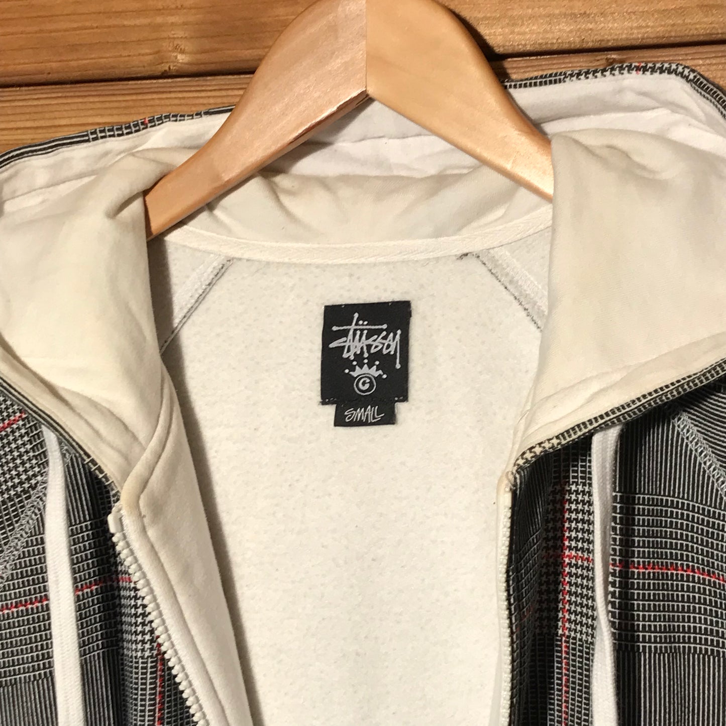 Stüssy Plaid Script zip up hoodie