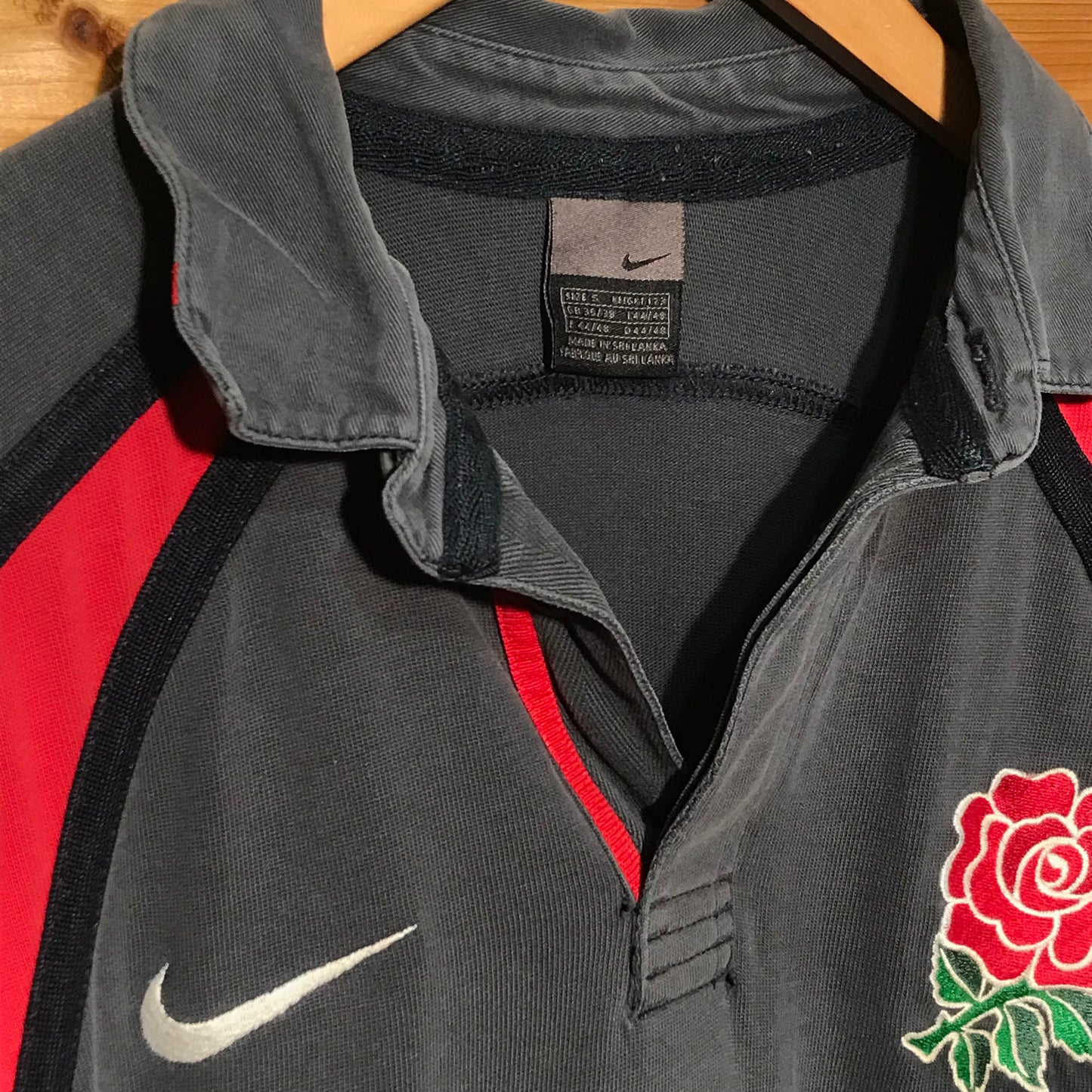 Nike England Rugby long sleeve polo t shirt