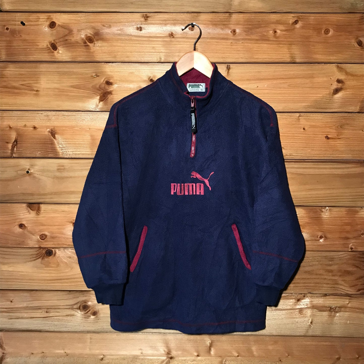 90s Puma Spellout quarter zip fleece sweatshirt