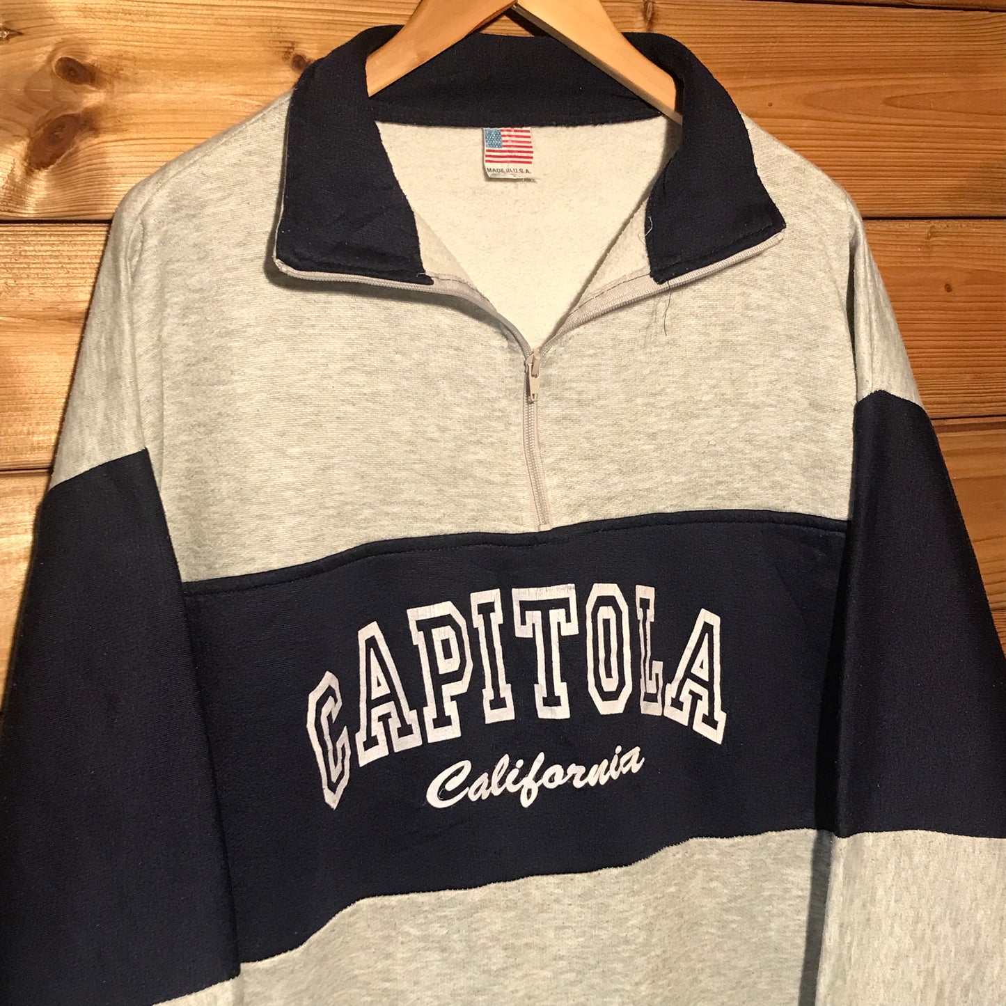 90s Capitola California Spellout half zip sweatshirt