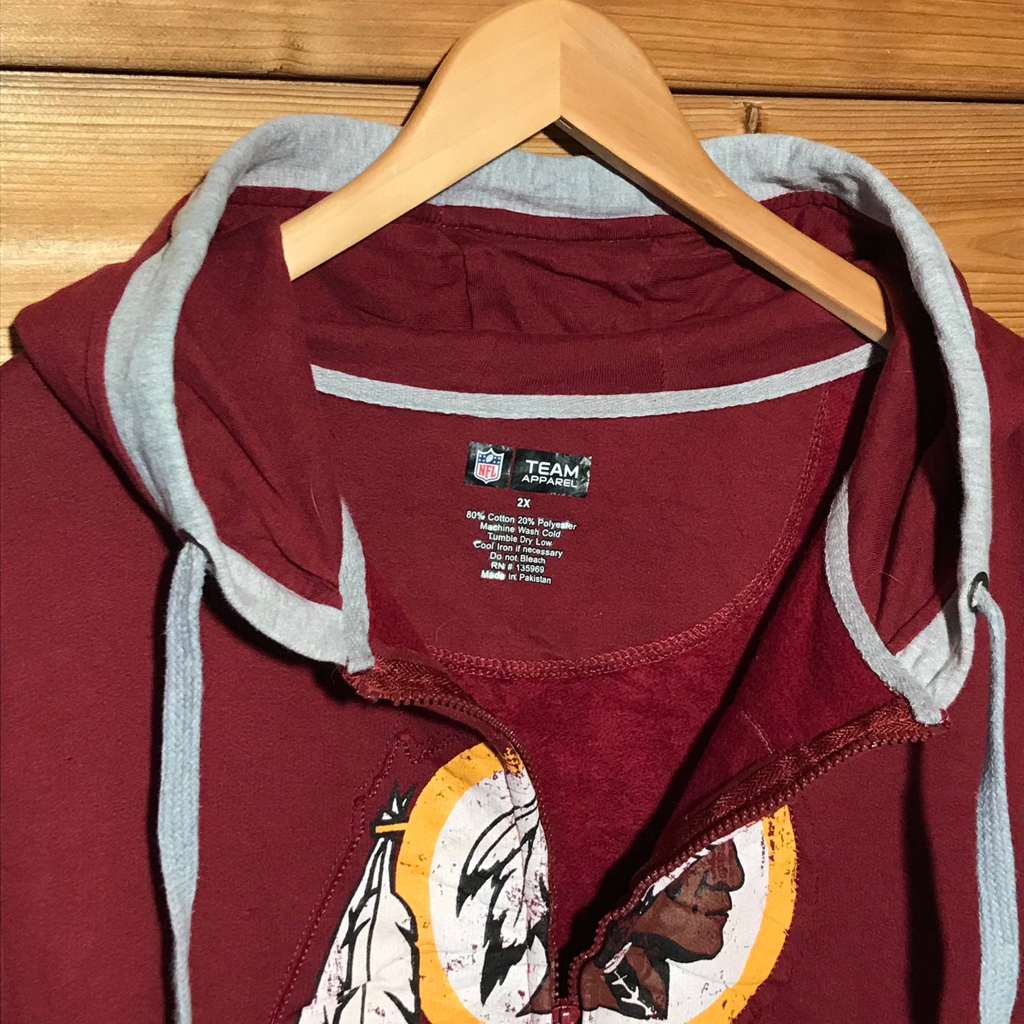 NFL Team Washington Redskins zip up hoodie