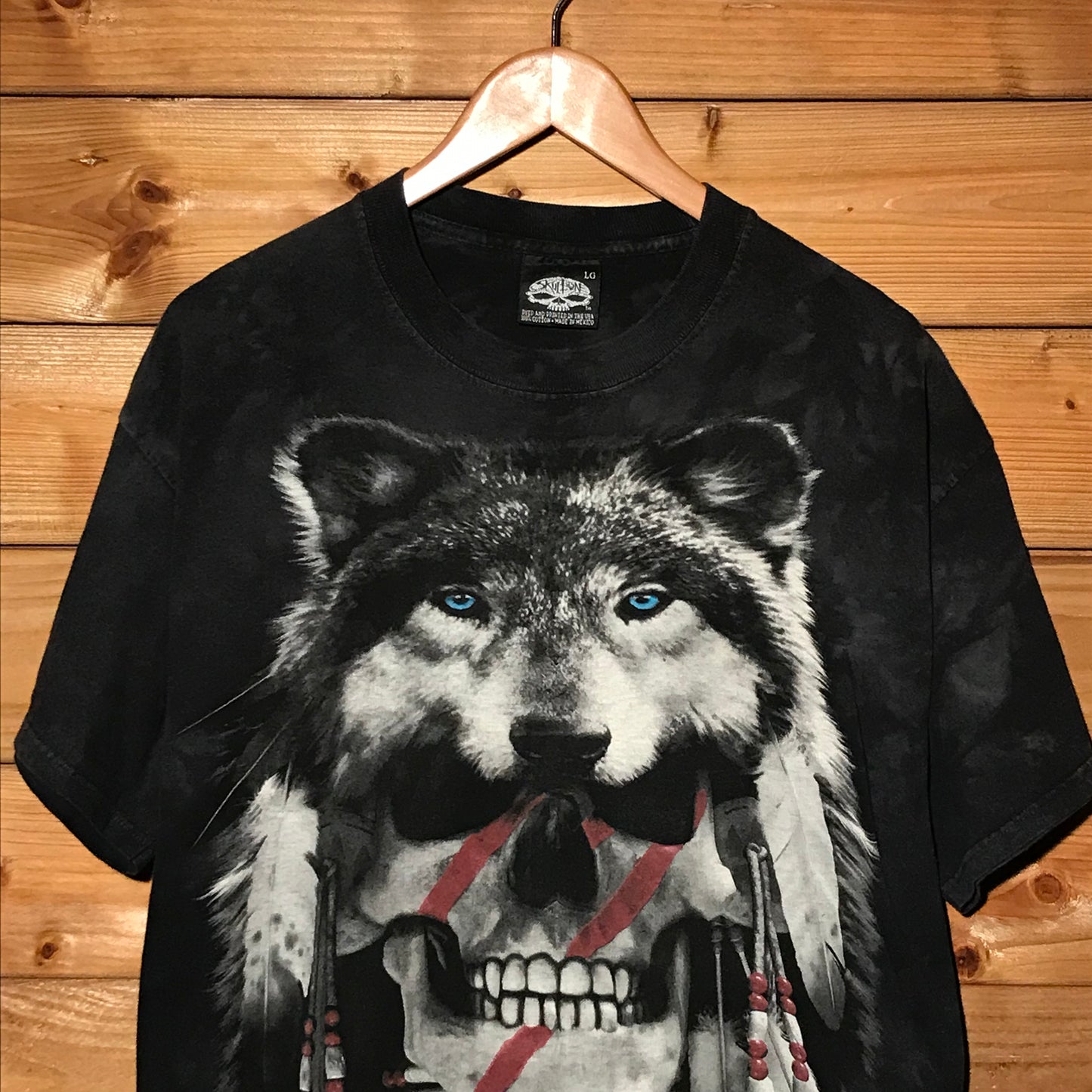 2005 Skulbone Wolf Skull t shirt