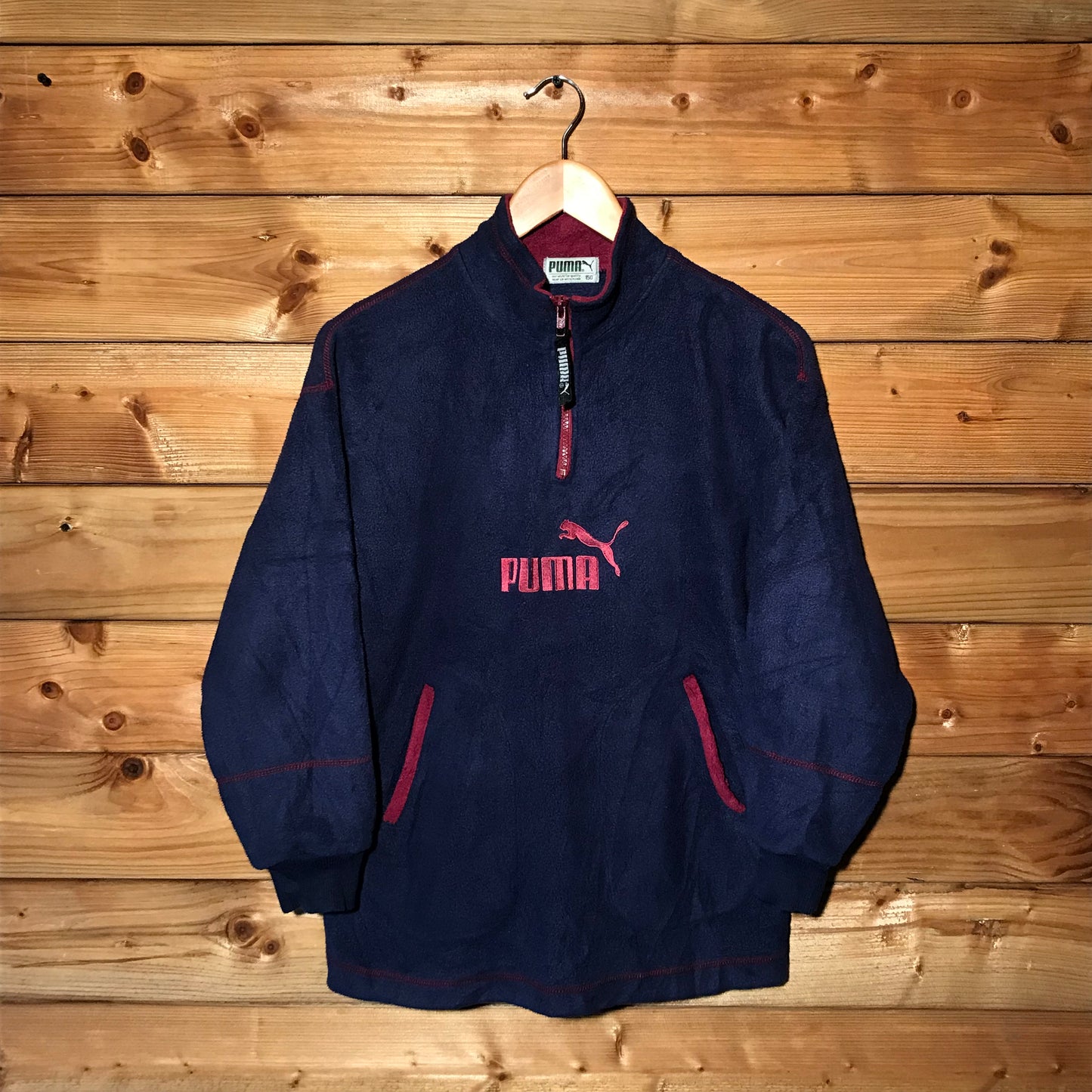 90s Puma Spellout quarter zip fleece sweatshirt