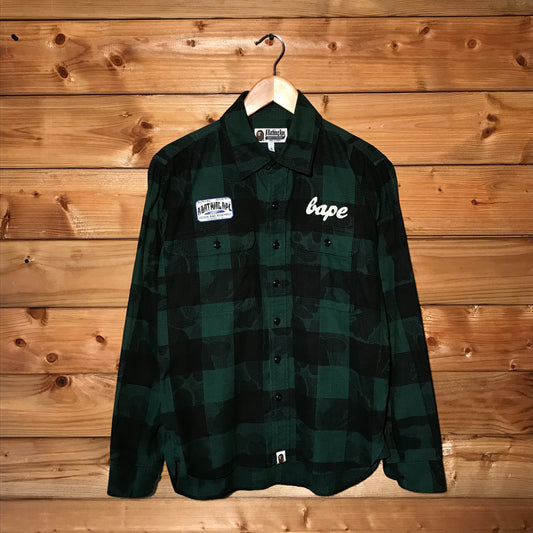 Bape, A Bathing Ape Plaid Camo shirt