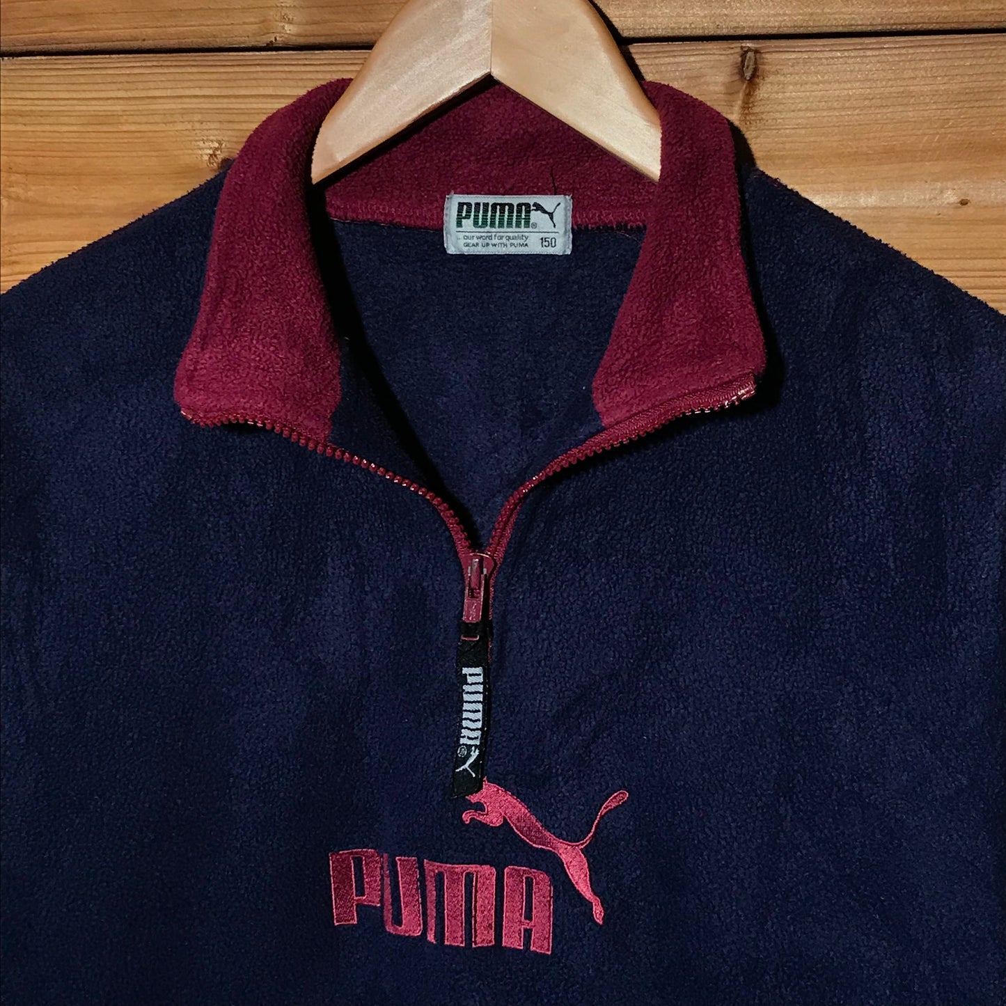 90s Puma Spellout quarter zip fleece sweatshirt