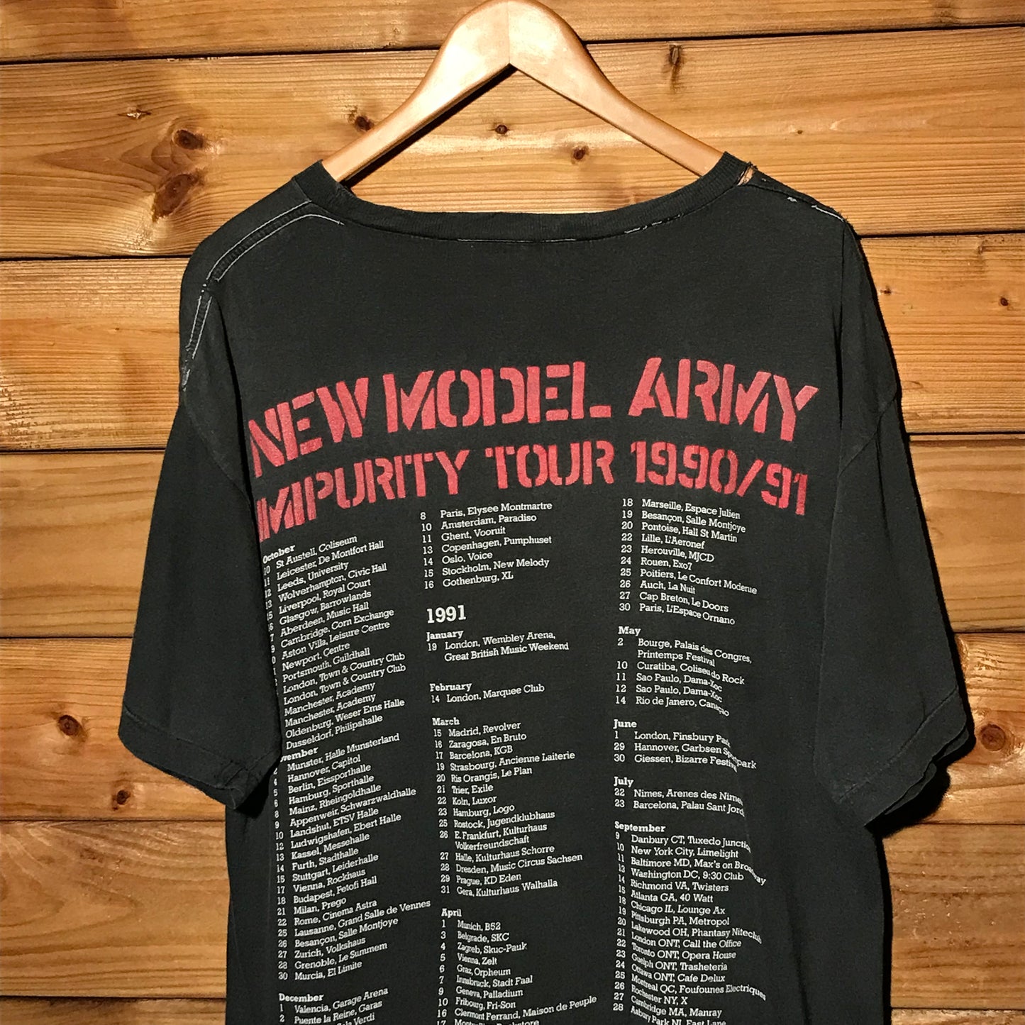 1991 New Model Army Impurity Tour t shirt