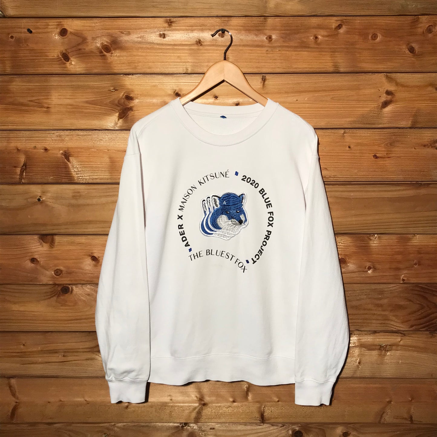 2020 Ader Error x Maison Kitsune Blue Fox sweatshirt