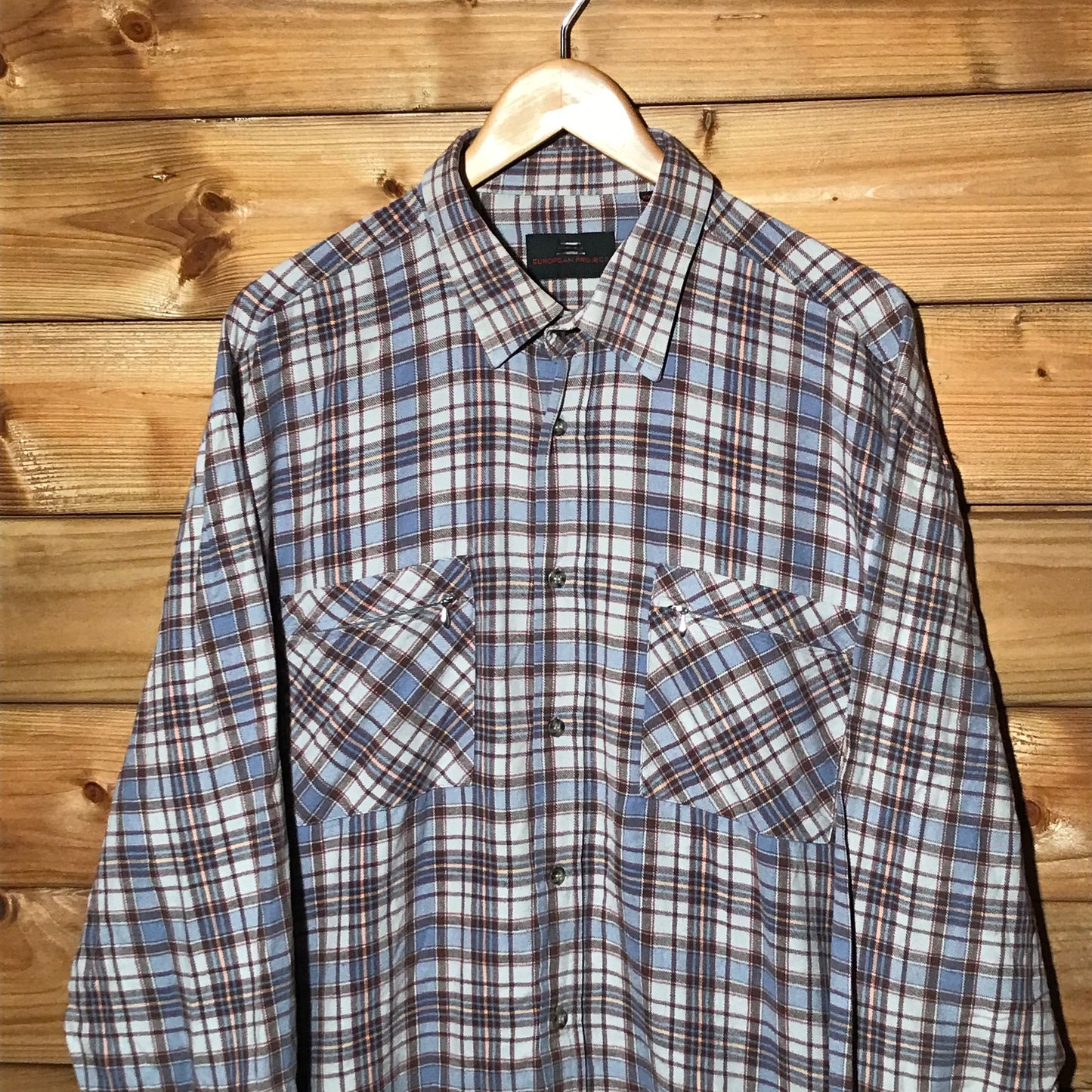 European Project Plaid button up overshirt