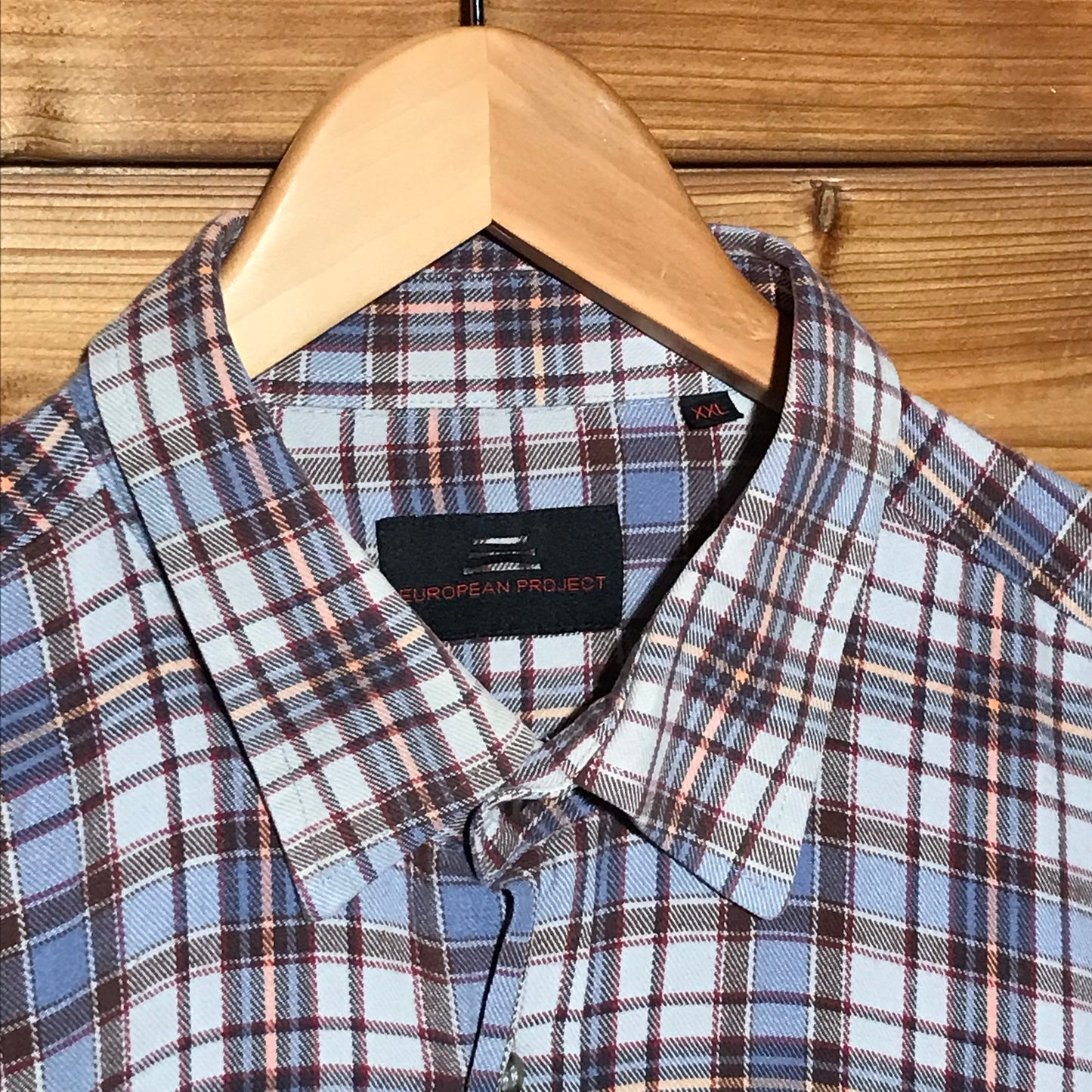 European Project Plaid button up overshirt