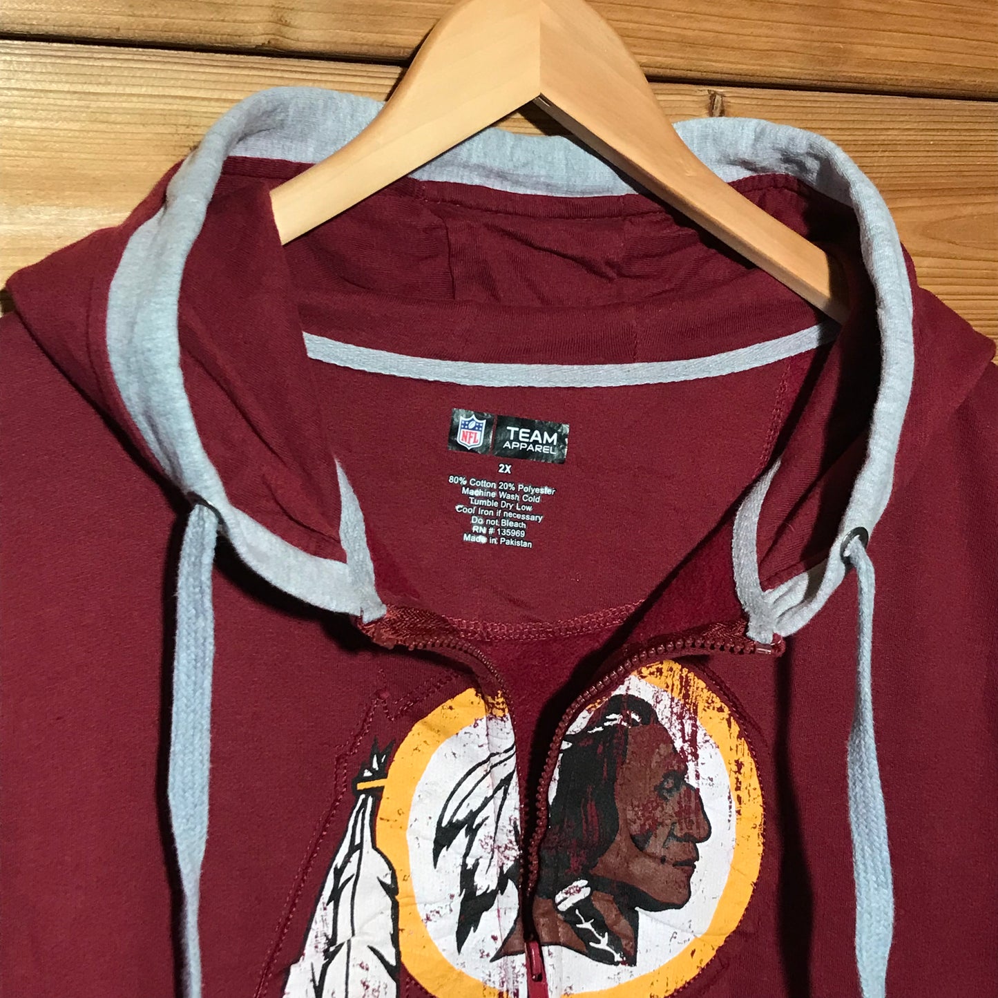 NFL Team Washington Redskins zip up hoodie