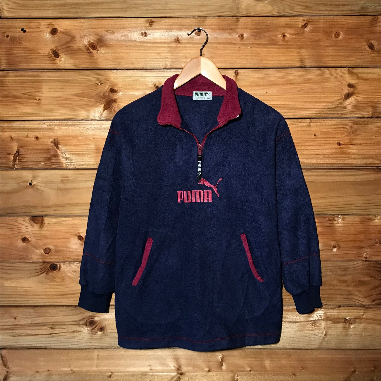 90s Puma Spellout quarter zip fleece sweatshirt