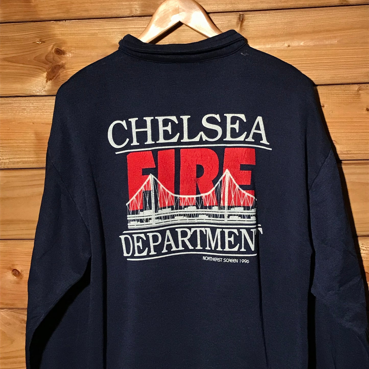 1996 Chelsea Fire Dept quarter zip sweatshirt