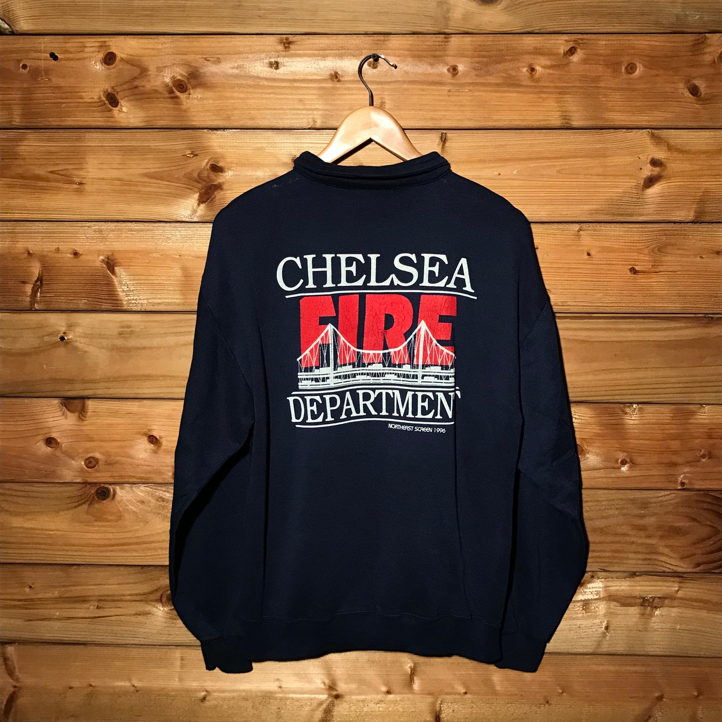 1996 Chelsea Fire Dept quarter zip sweatshirt