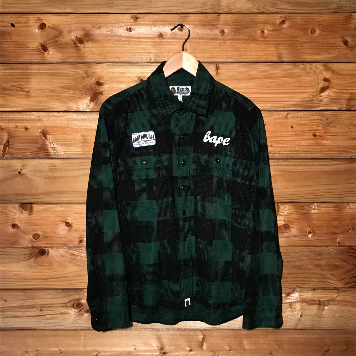 Bape, A Bathing Ape Plaid Camo shirt