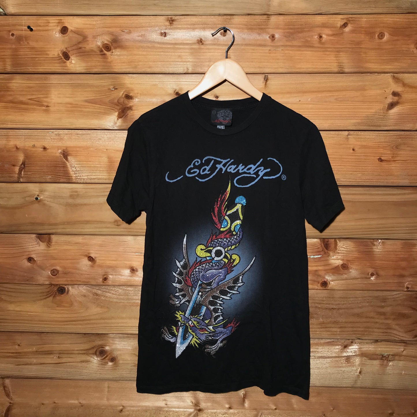 Ed Hardy Rhinestone Dagger t shirt