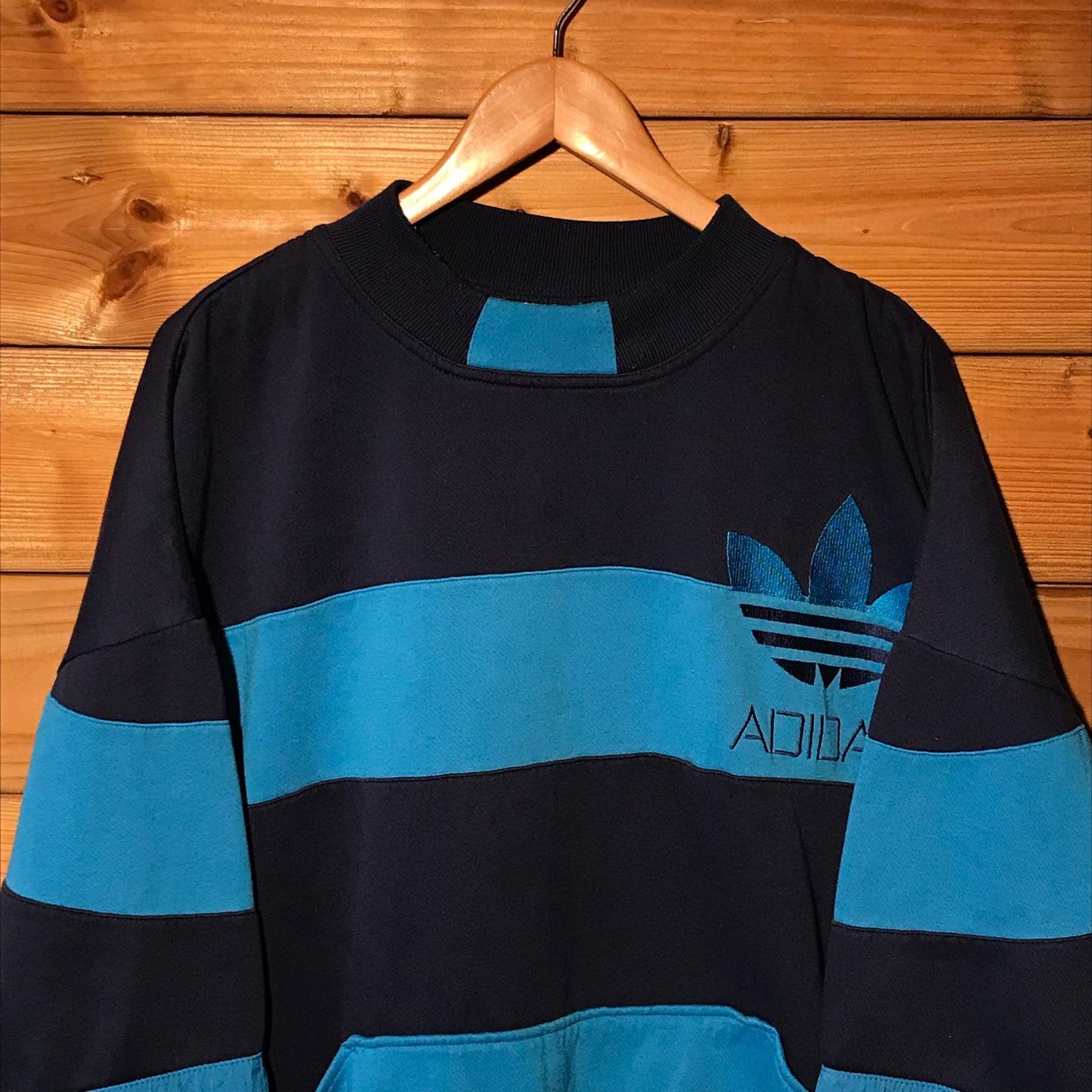 80s Adidas Striped Trefoil sweatshirt