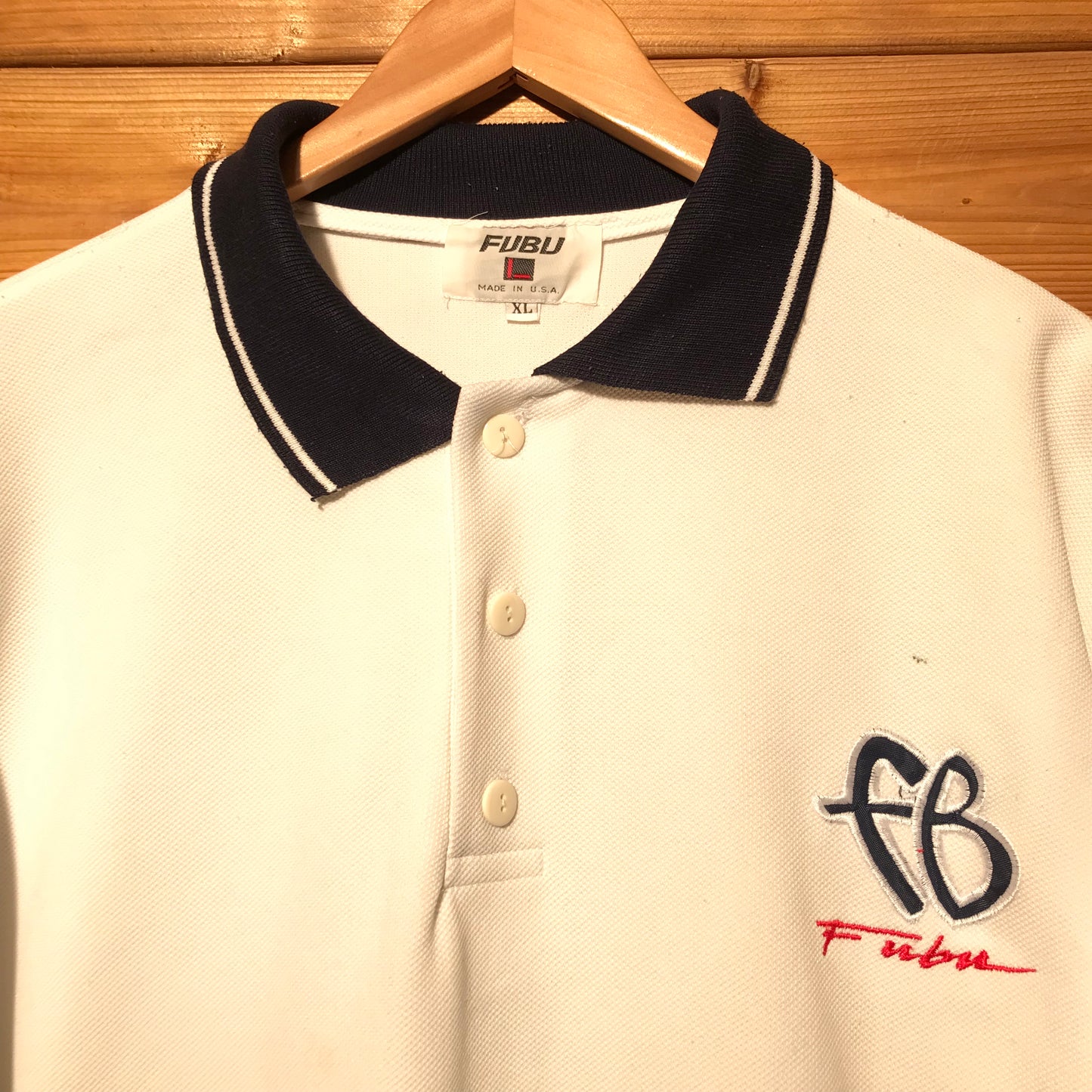 Fubu Striped button up long sleeve polo t shirt