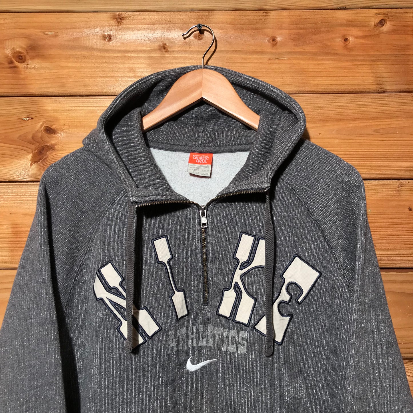 Nike Athletics Swoosh Spellout quarter zip hoodie