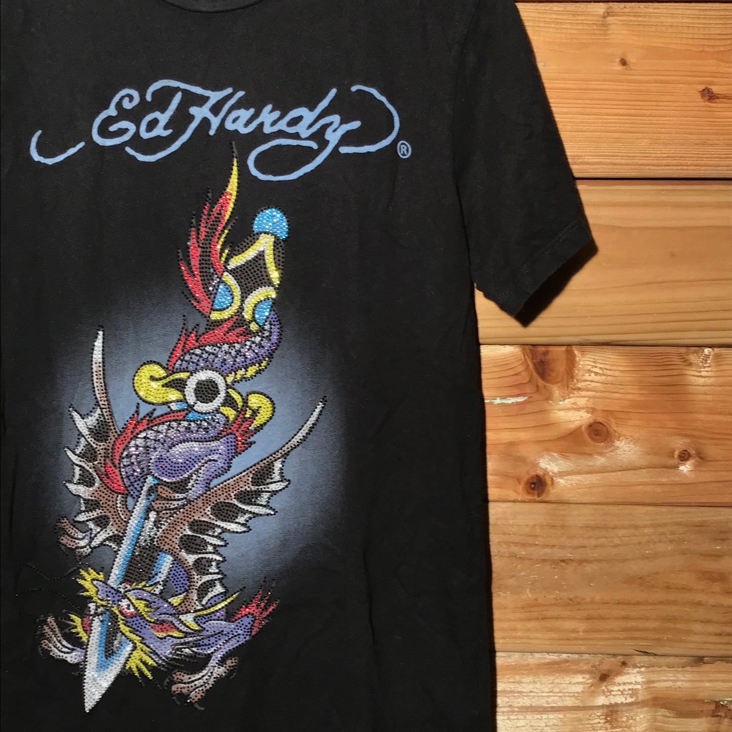 Ed Hardy Rhinestone Dagger t shirt