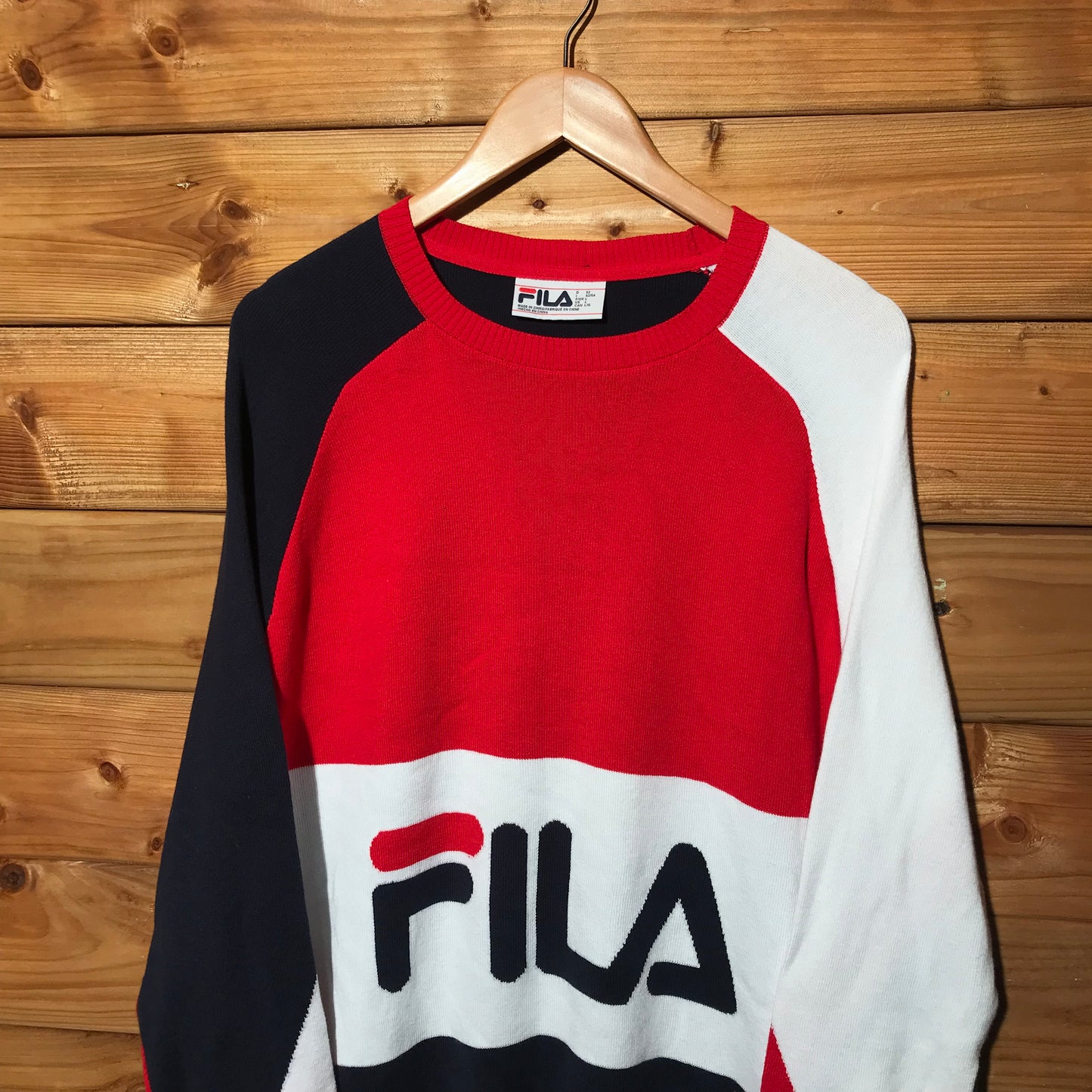 Fila Spellout Colourblock knit sweatshirt