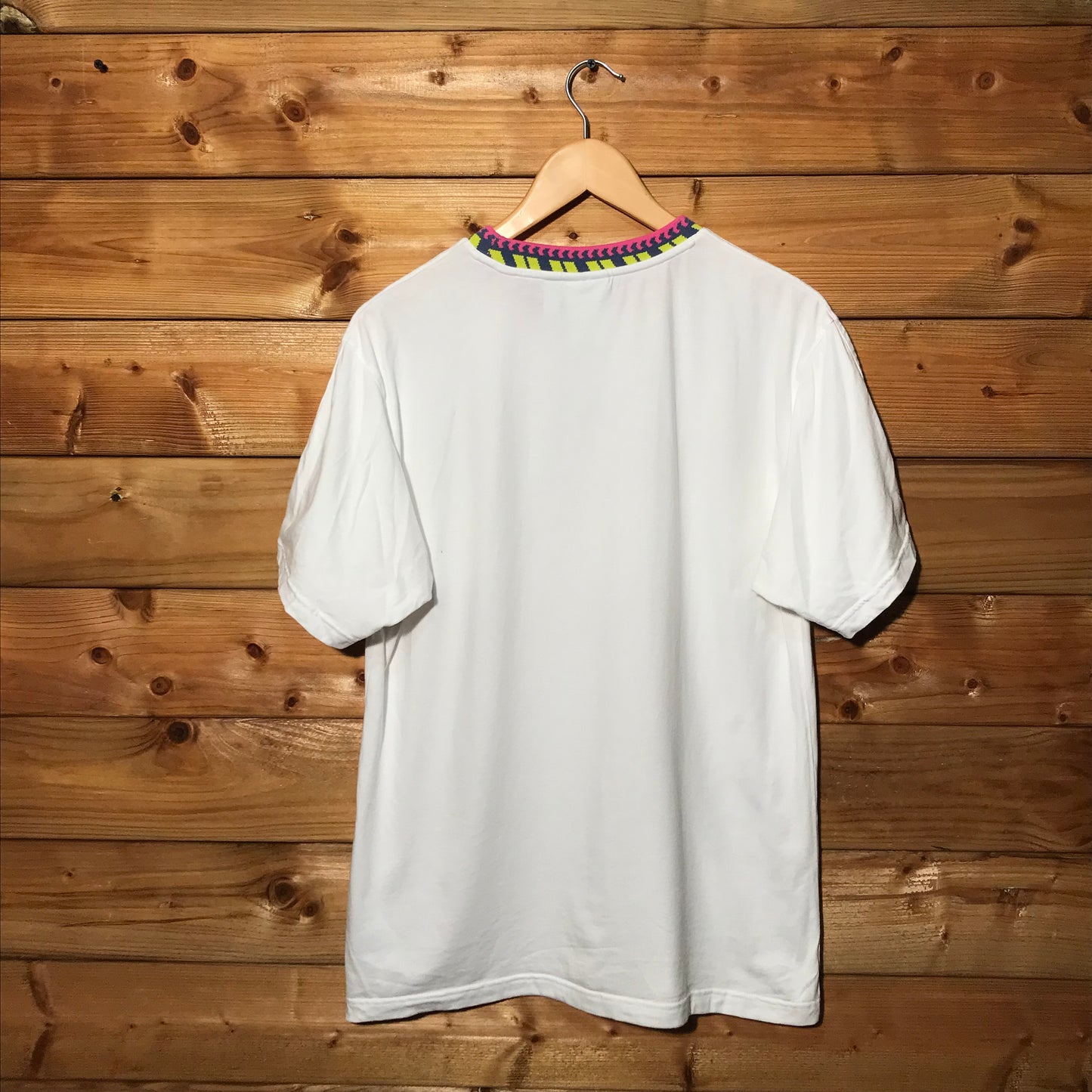 Adidas Neon Collar Spellout t shirt