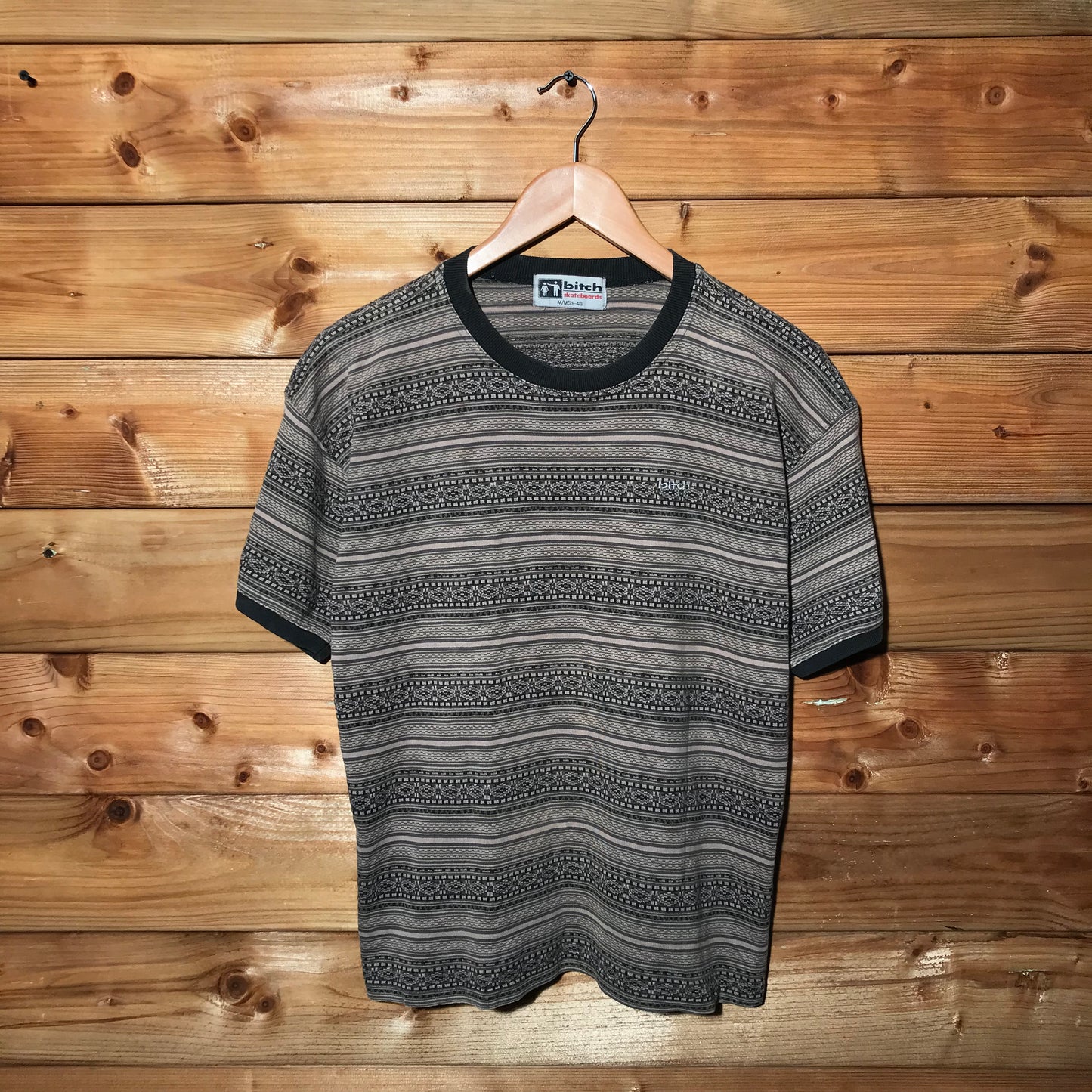 90s Bitch Skateboards Striped Patterned t shirt