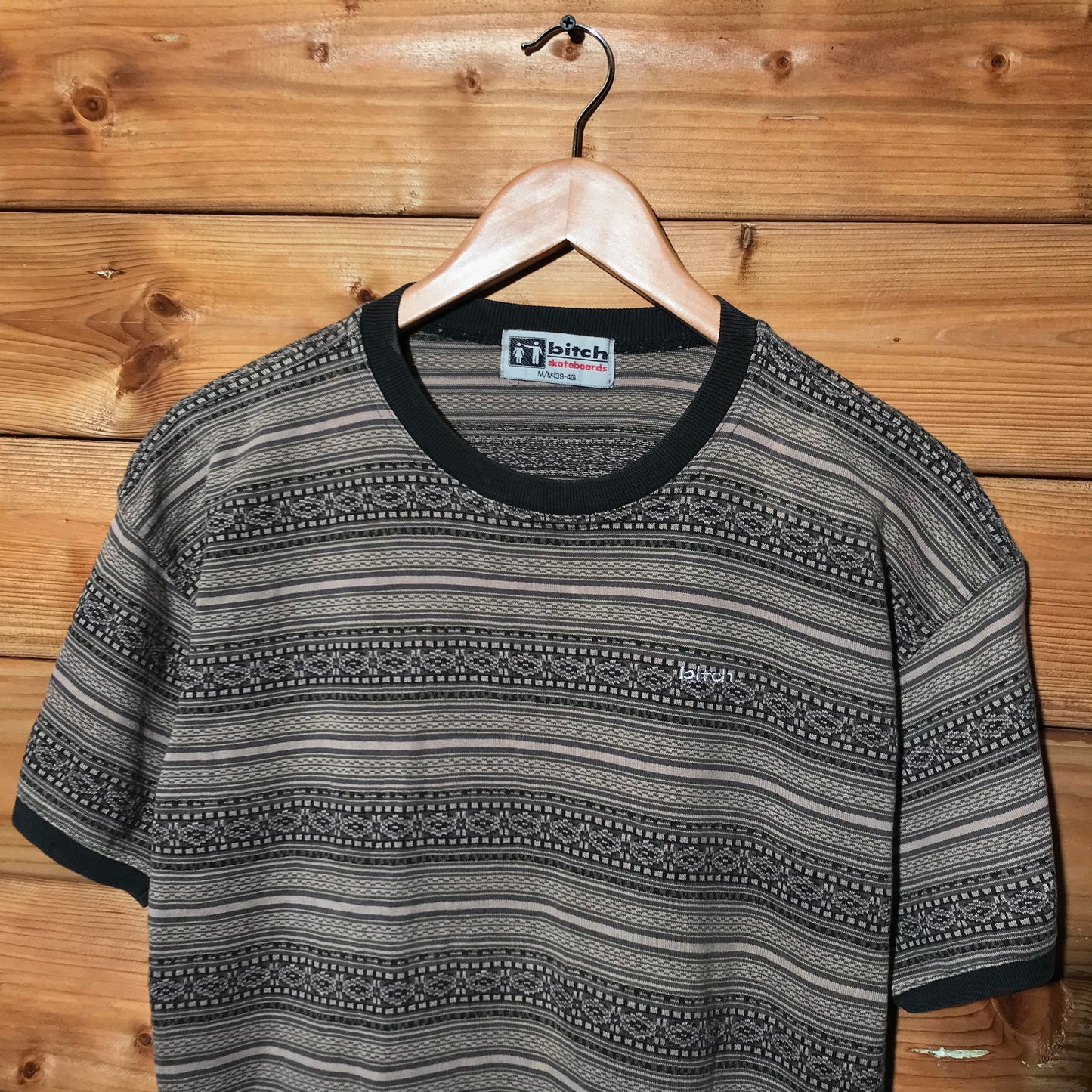 90s Bitch Skateboards Striped Patterned t shirt