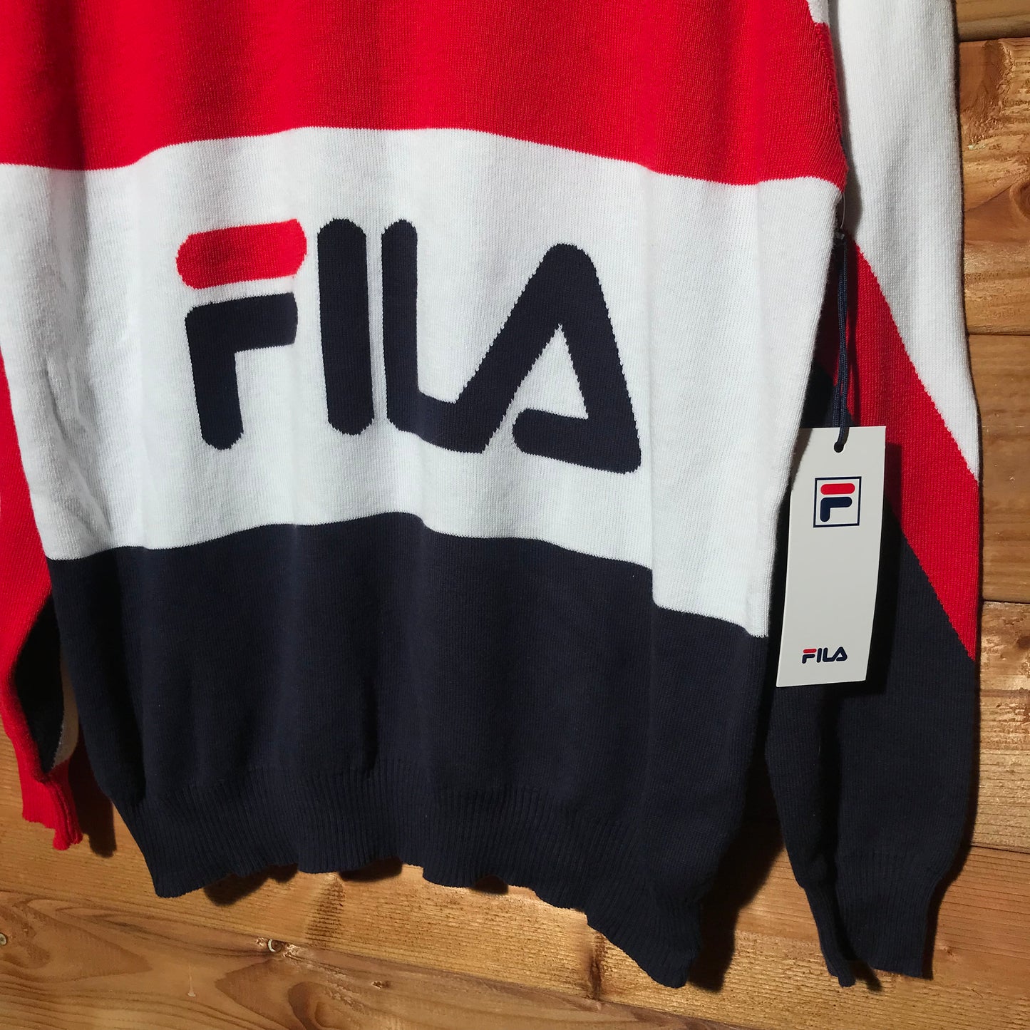 Fila Spellout Colourblock knit sweatshirt