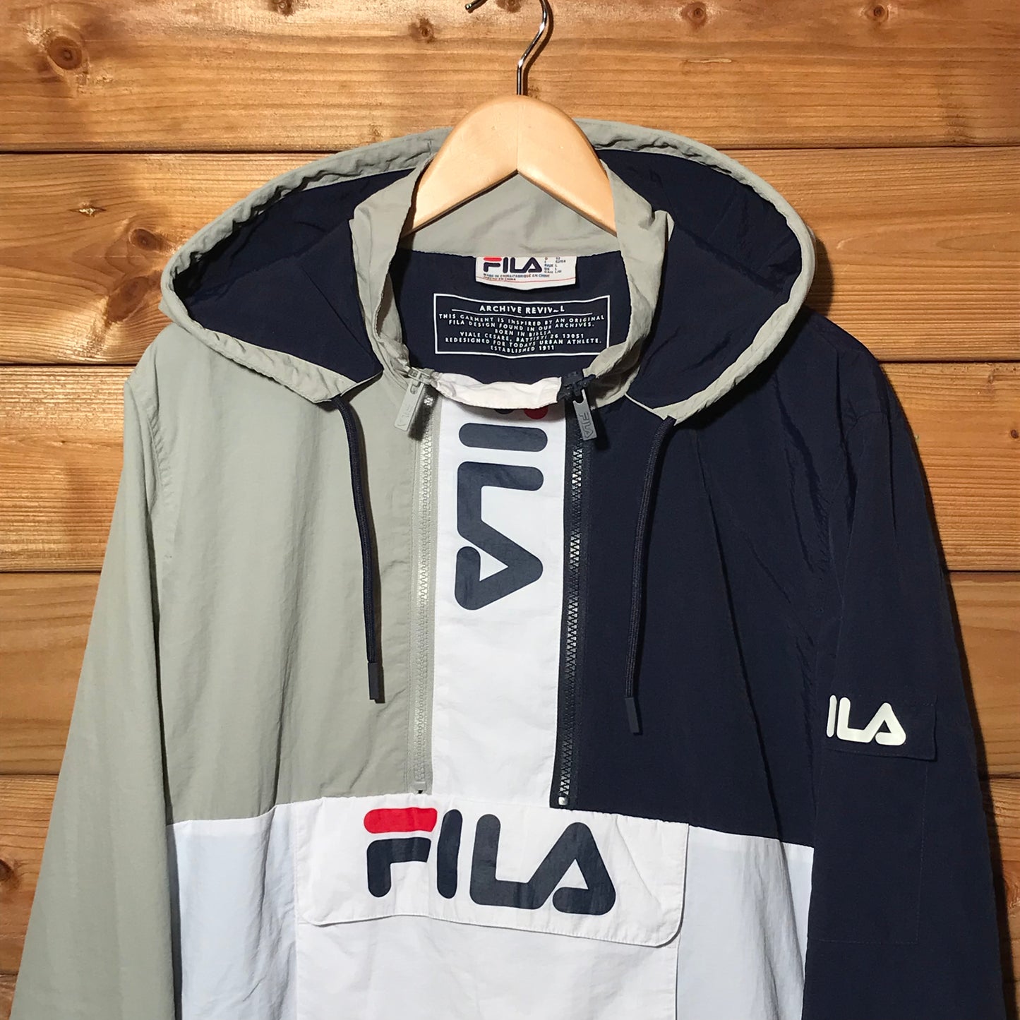 Fila Archive Revival half zip windbreaker jacket