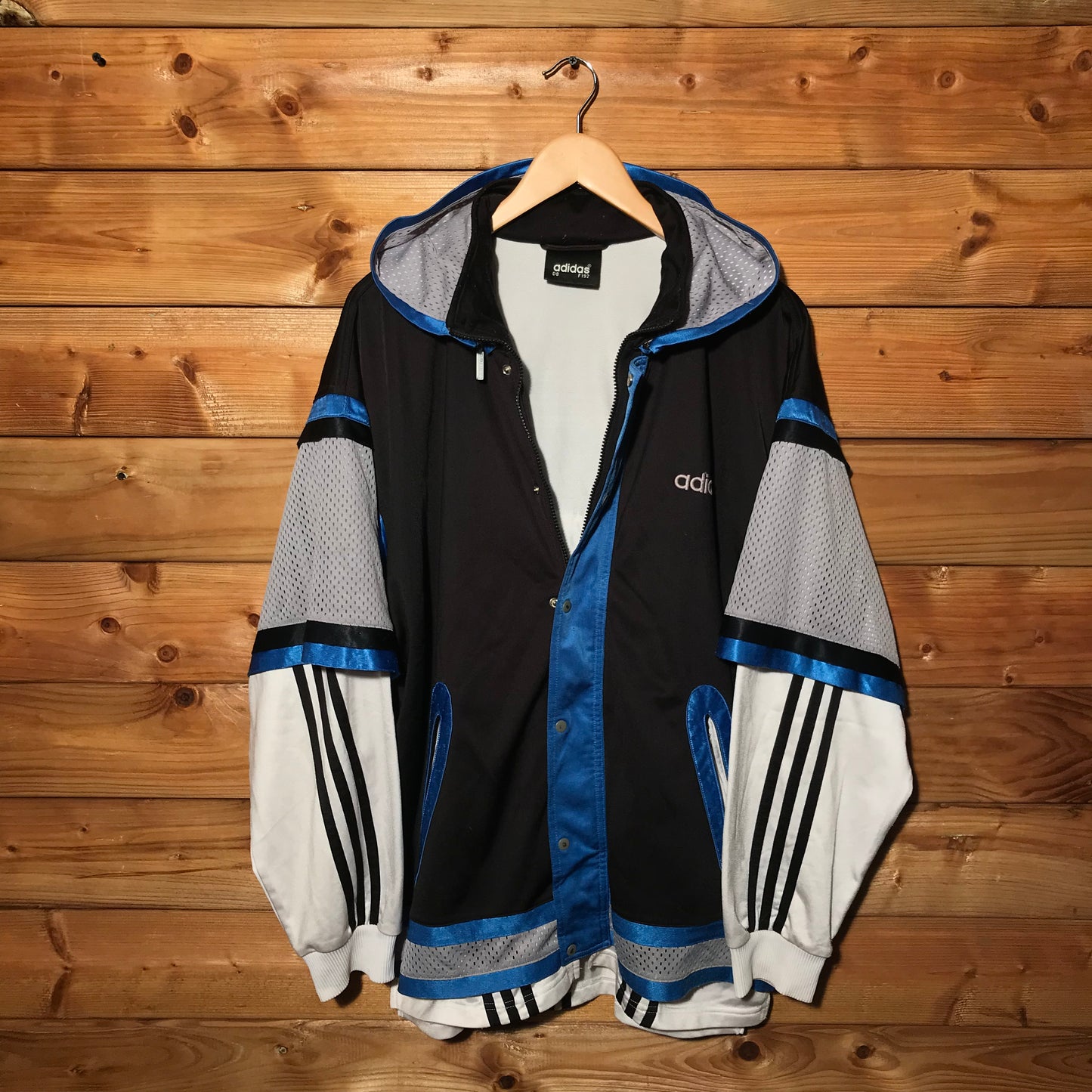 90s Adidas Striped Layered track jacket