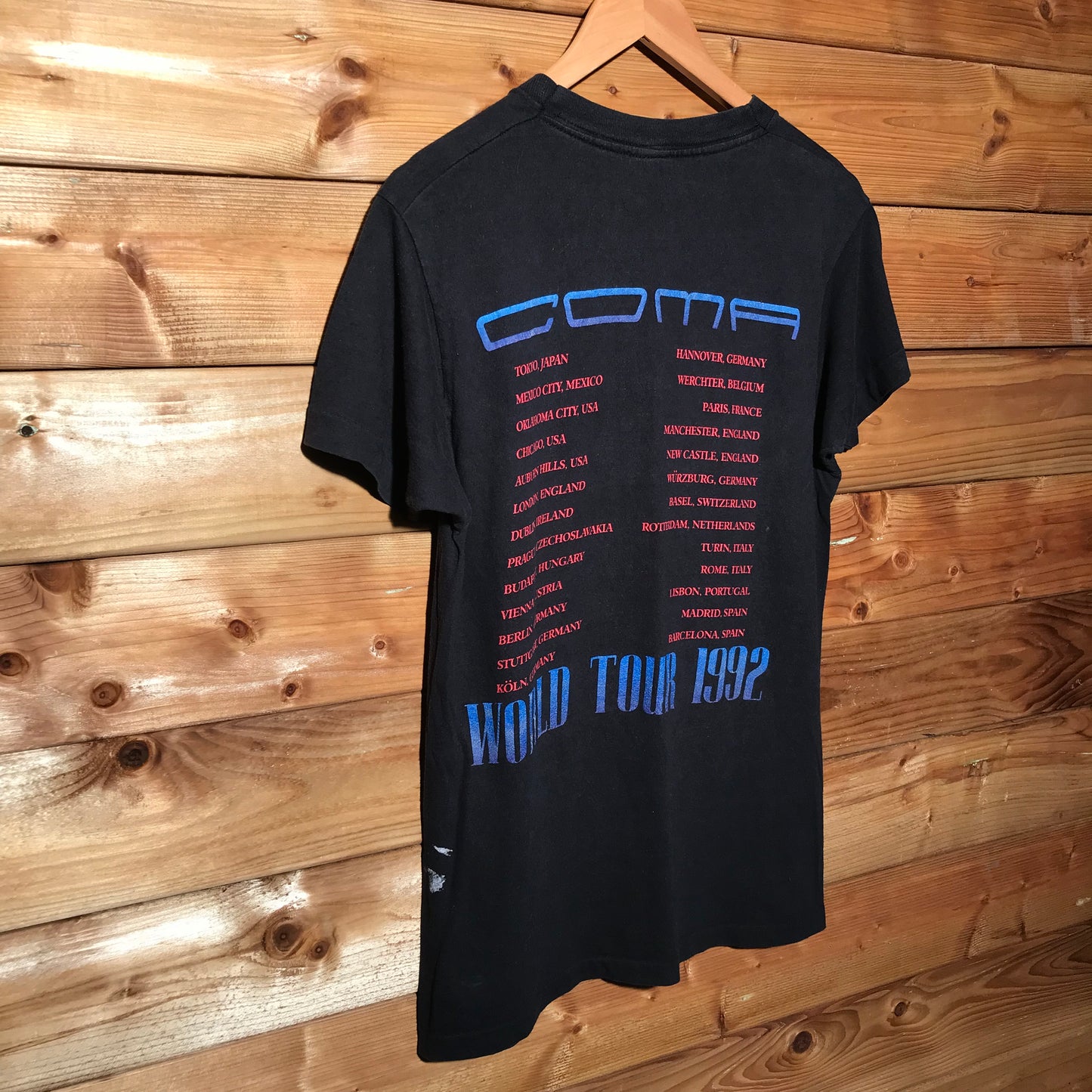 1992 Guns N Roses Coma World Tour t shirt