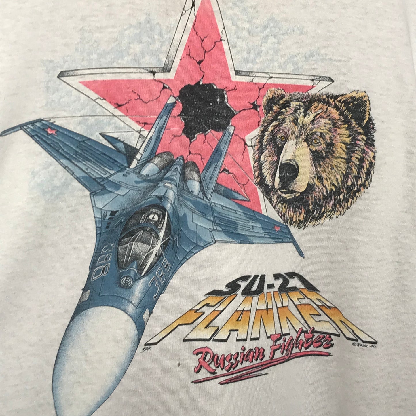 1992 SU-27 Flanker Russian Fighter Jet t shirt