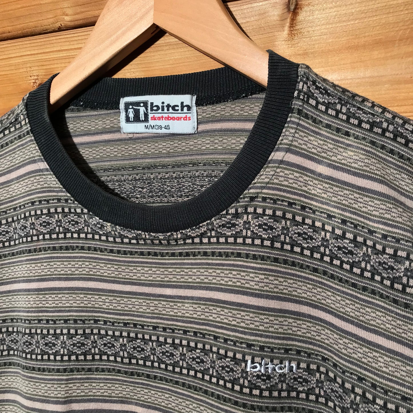 90s Bitch Skateboards Striped Patterned t shirt