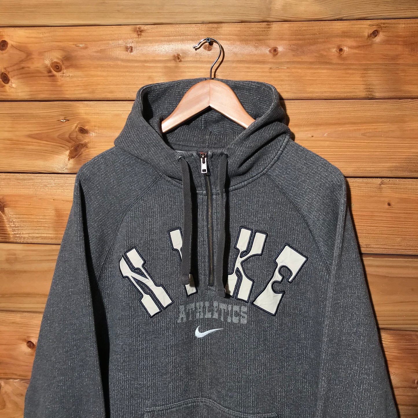 Nike Athletics Swoosh Spellout quarter zip hoodie