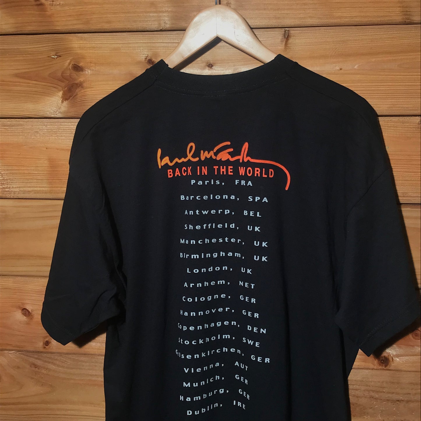 2002 Paul McCartney Back in the World Tour t shirt