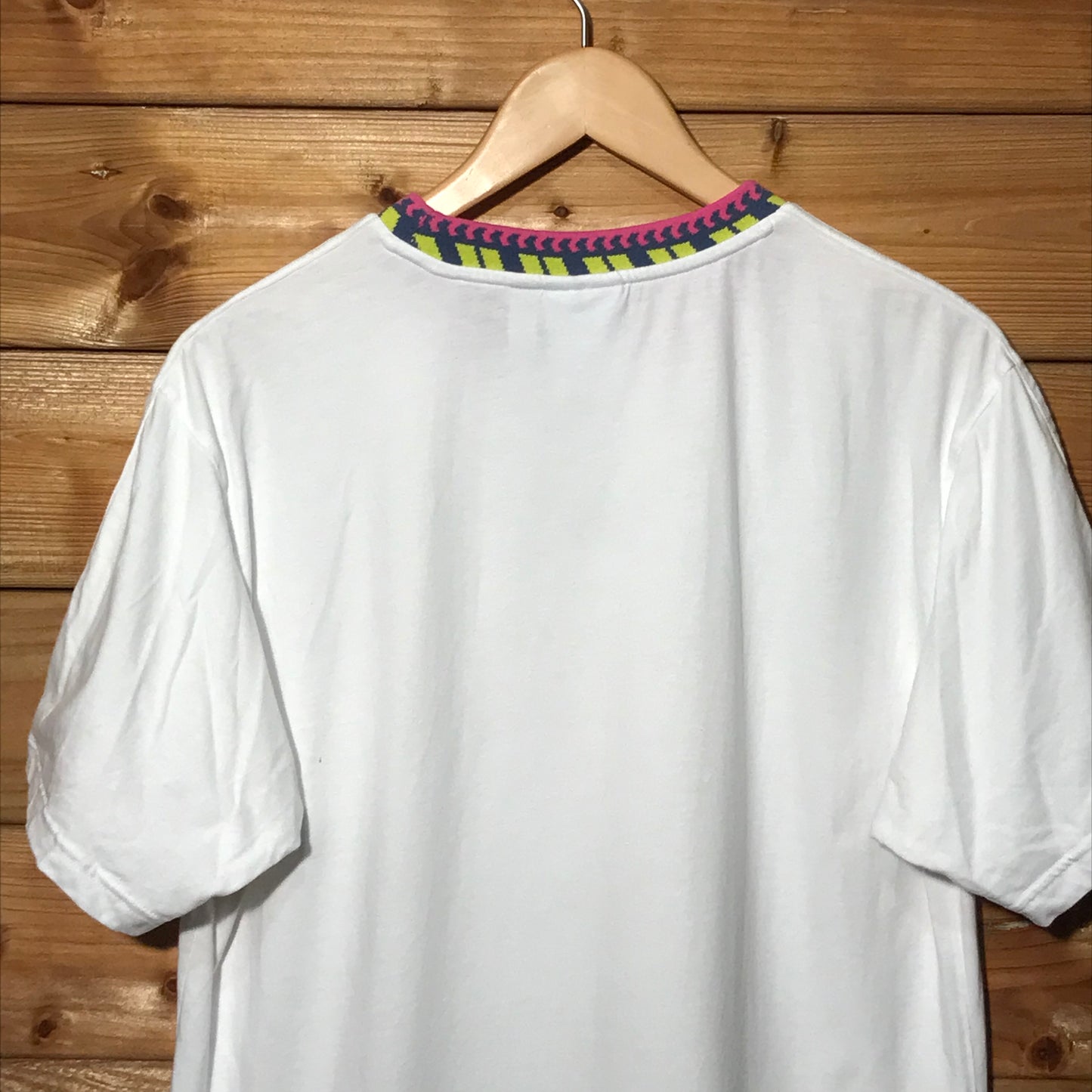 Adidas Neon Collar Spellout t shirt