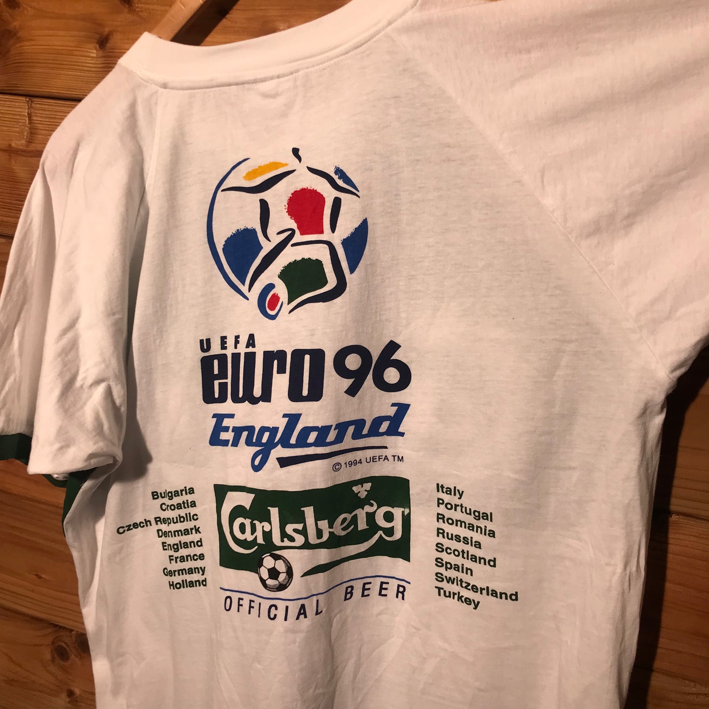 1996 Carlsberg Euros England Football t shirt