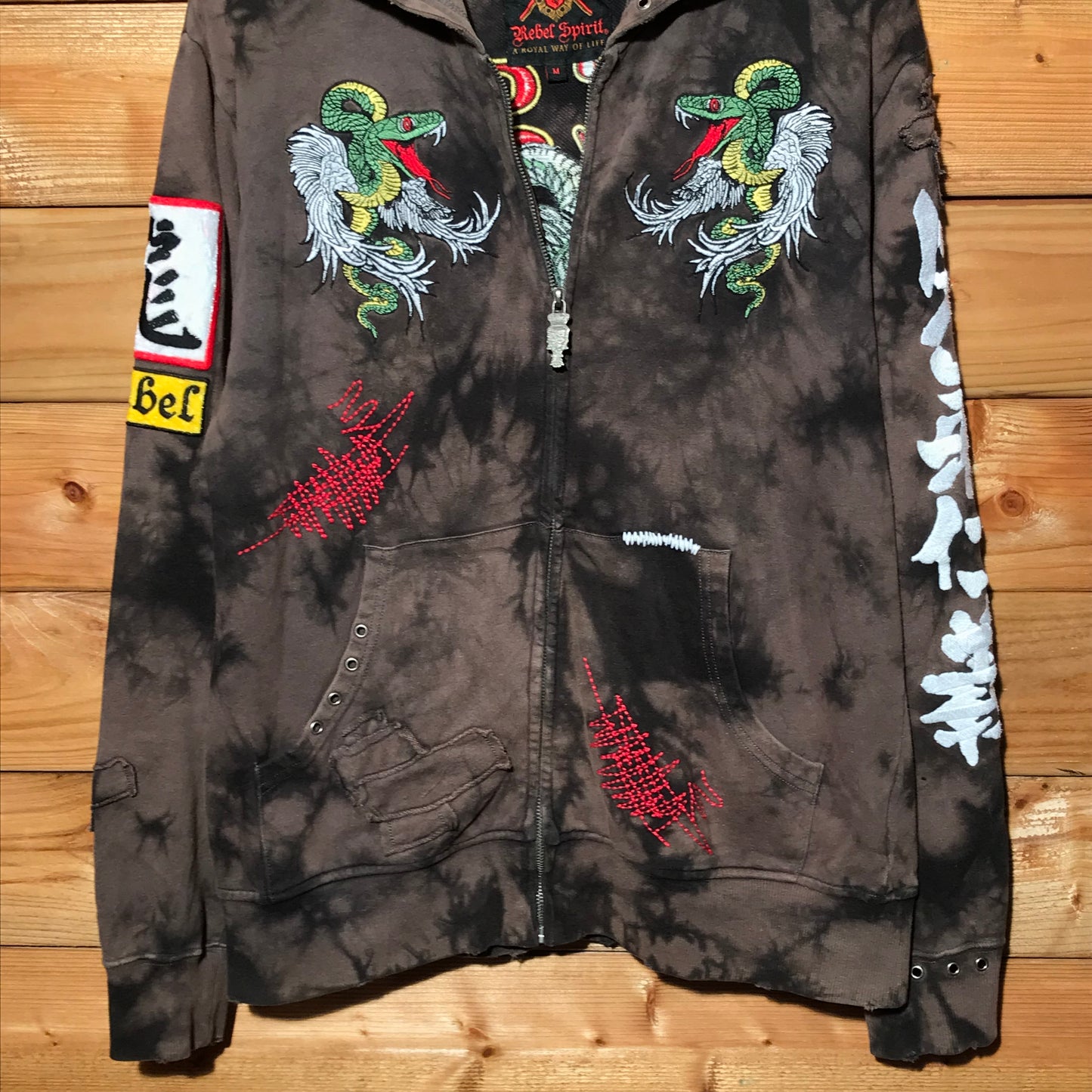 Rebel Spirit Snakes zip up hoodie