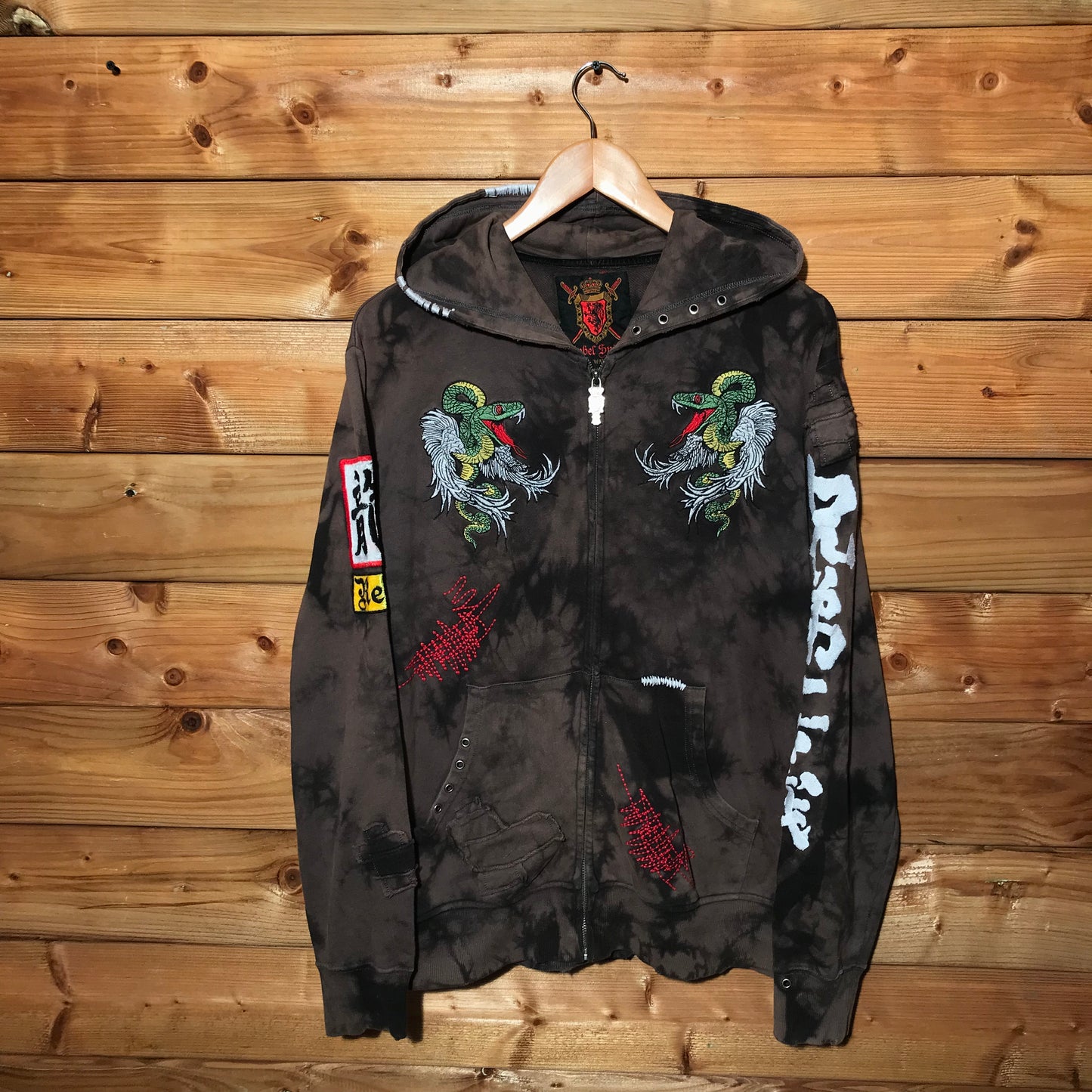 Rebel Spirit Snakes zip up hoodie