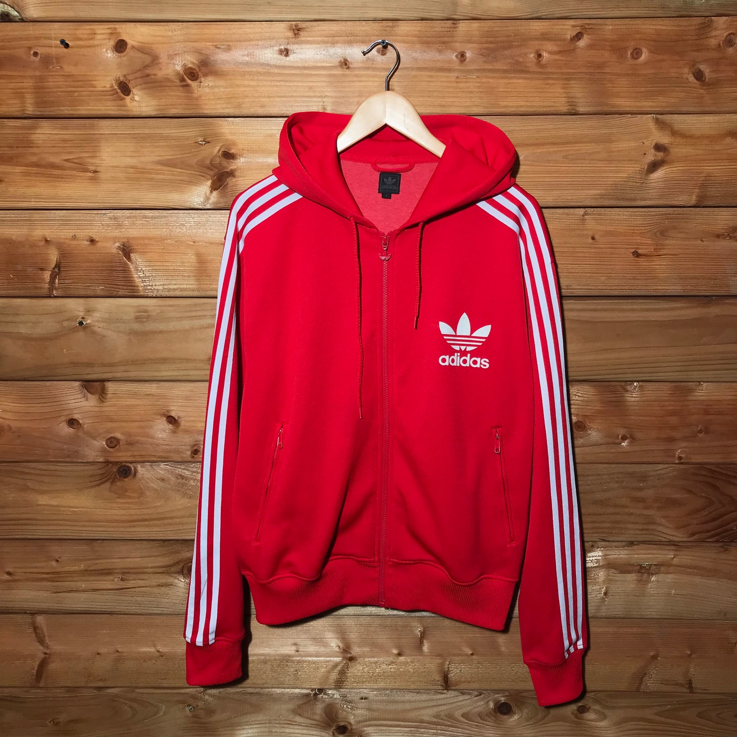 Adidas Trefoil Striped zip up hoodie