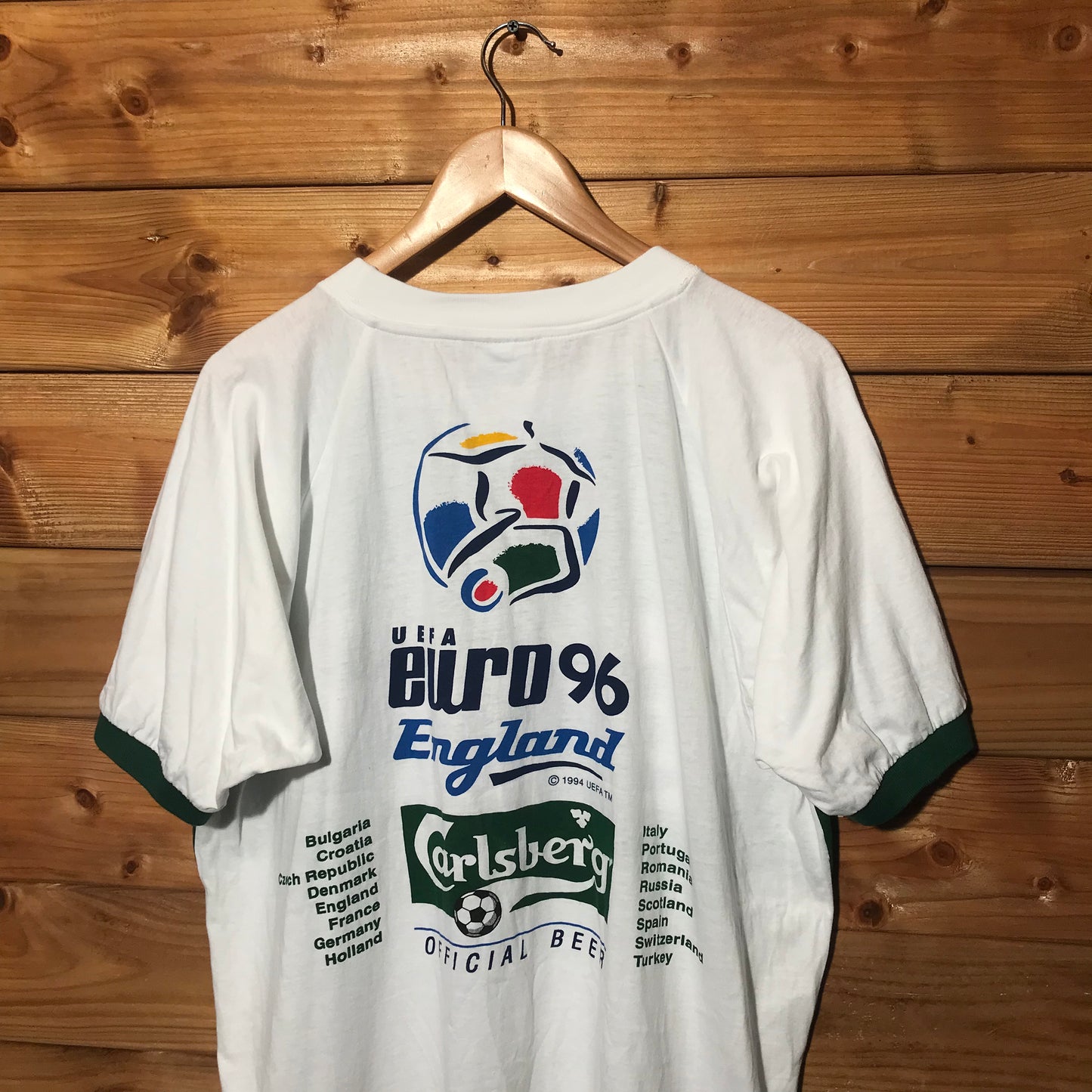 1996 Carlsberg Euros England Football t shirt