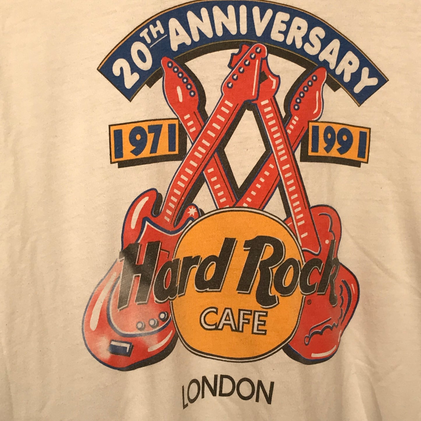 1991 Hard Rock Cafe London 20th Anniversary t shirt