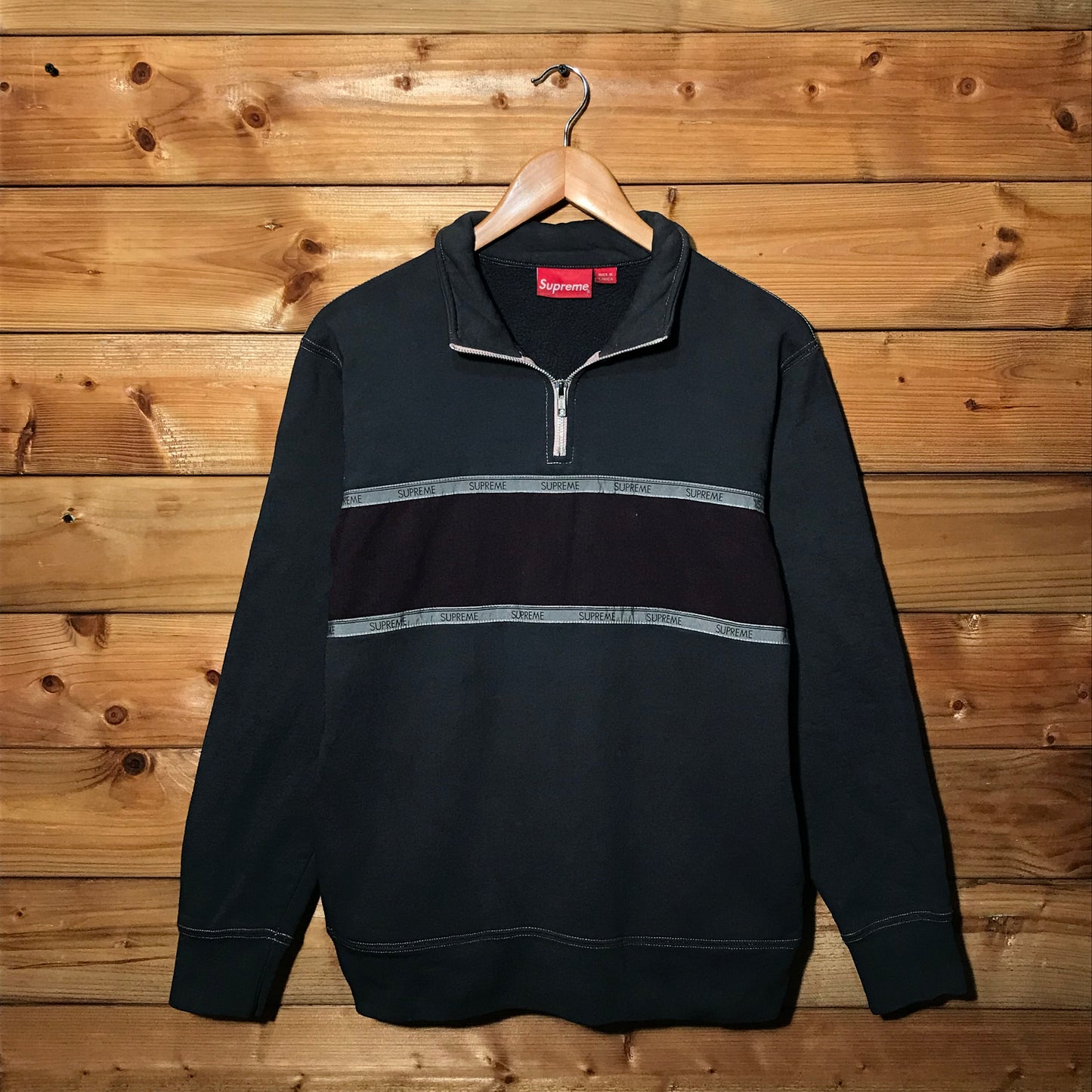 Supreme Tape Stripe zip sweatshirt