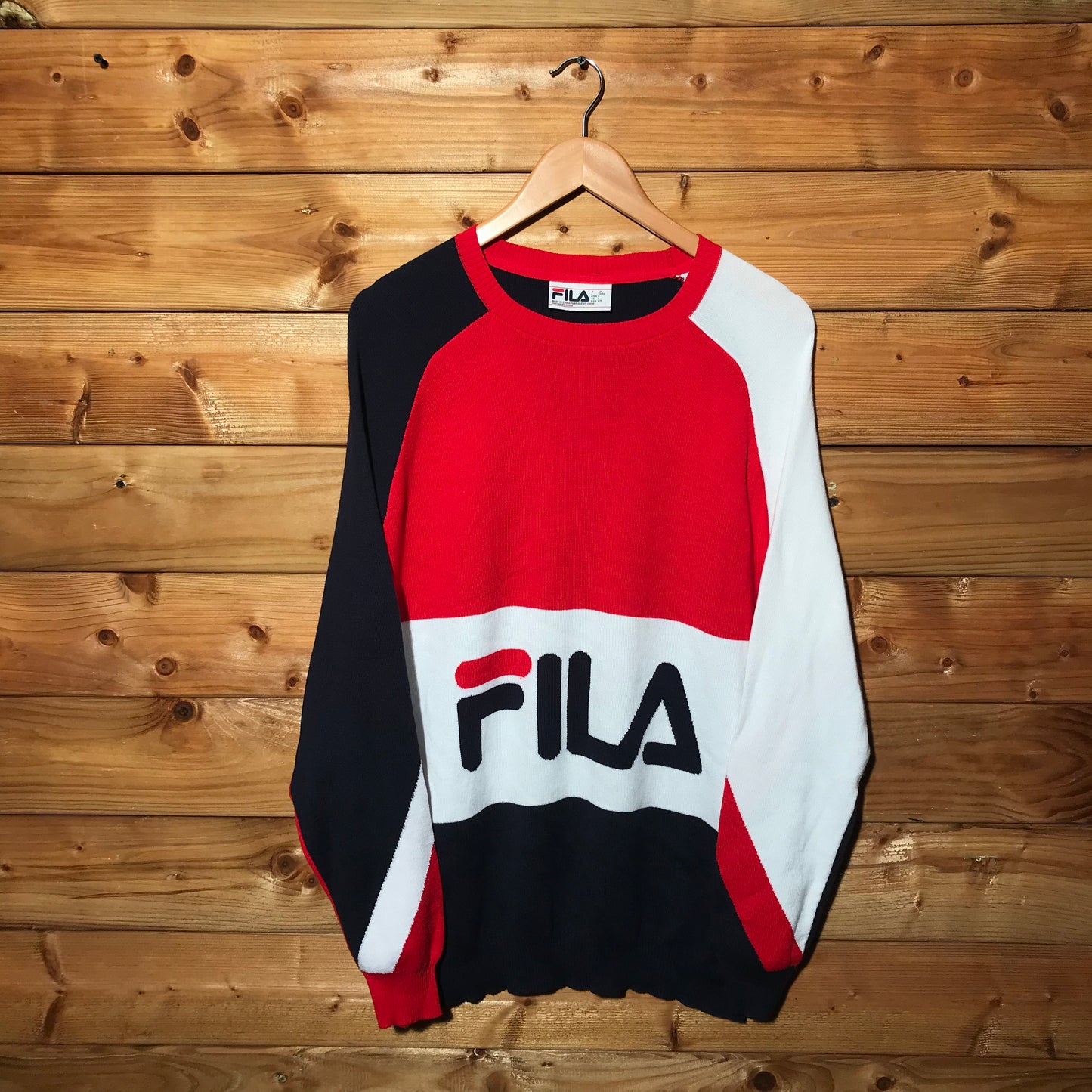 Fila Spellout Colourblock knit sweatshirt