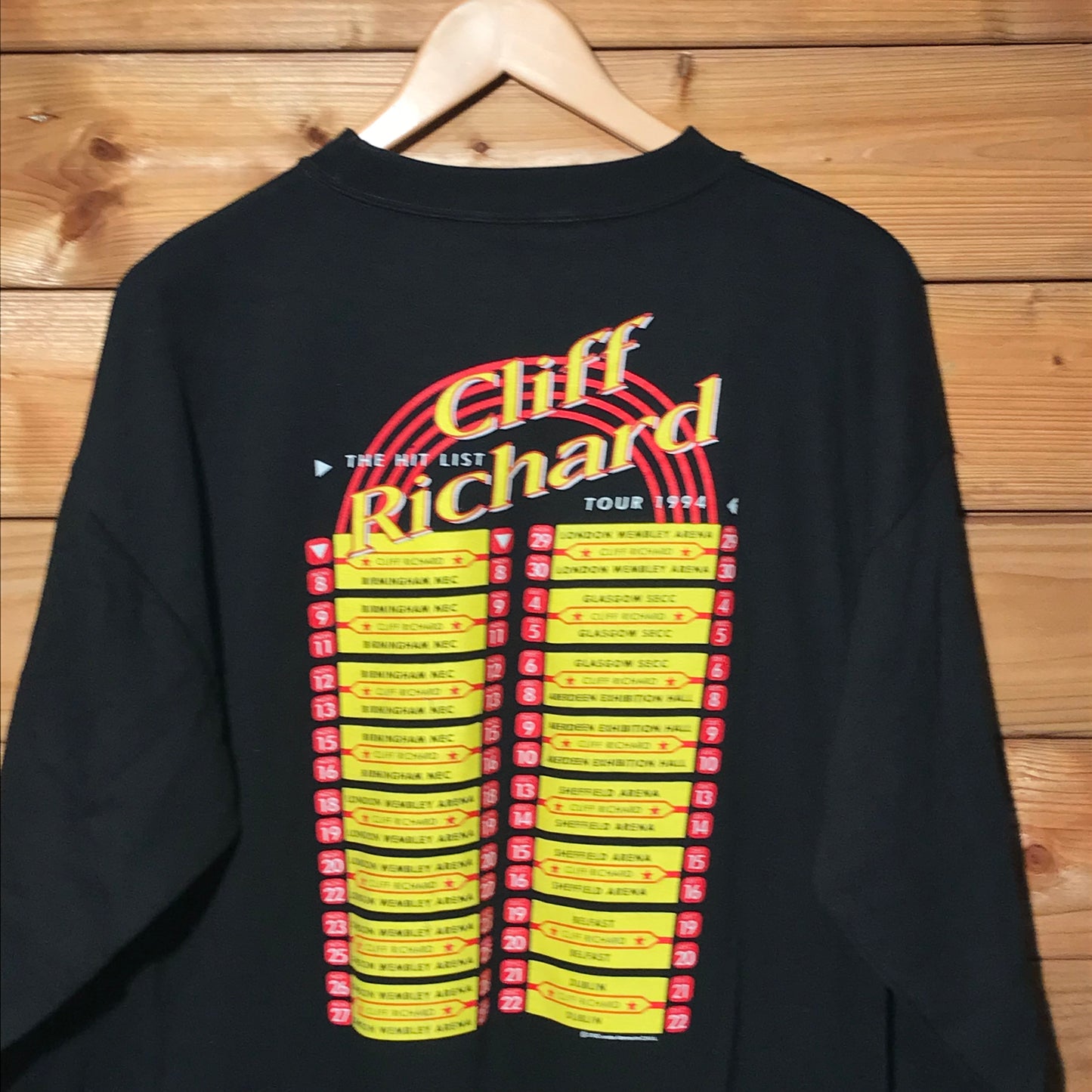 1994 Cliff Richard The Hit List tour sweatshirt