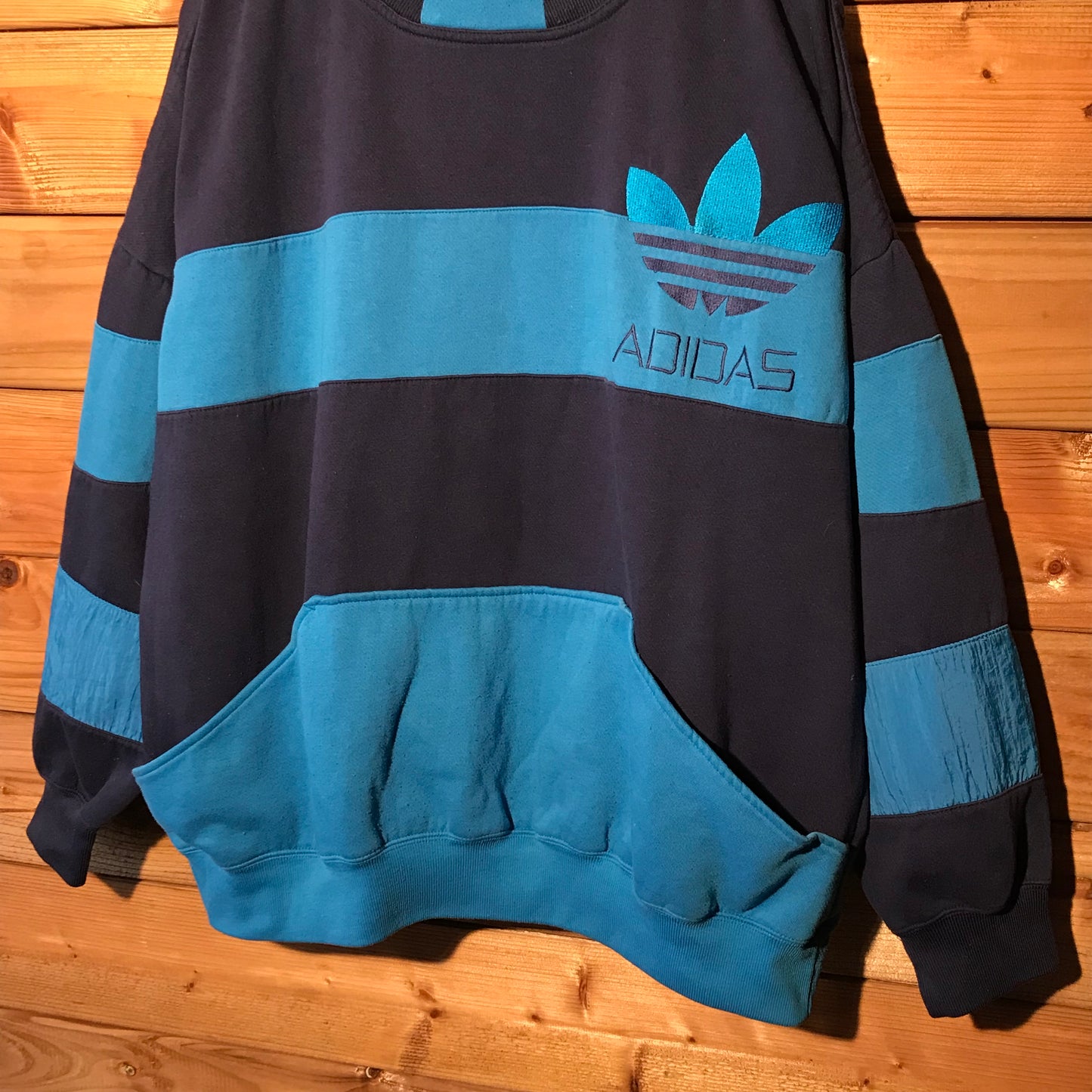 80s Adidas Striped Trefoil sweatshirt