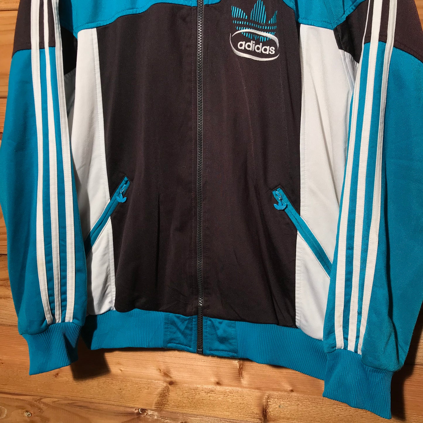 90s Adidas Trefoil zip up track jacket