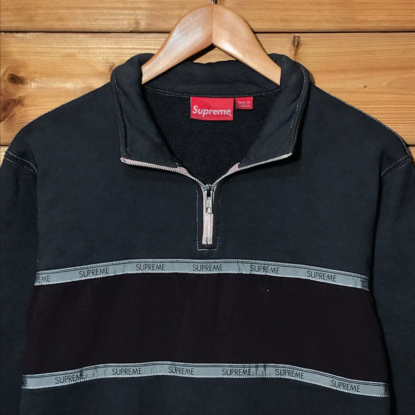 Supreme Tape Stripe zip sweatshirt